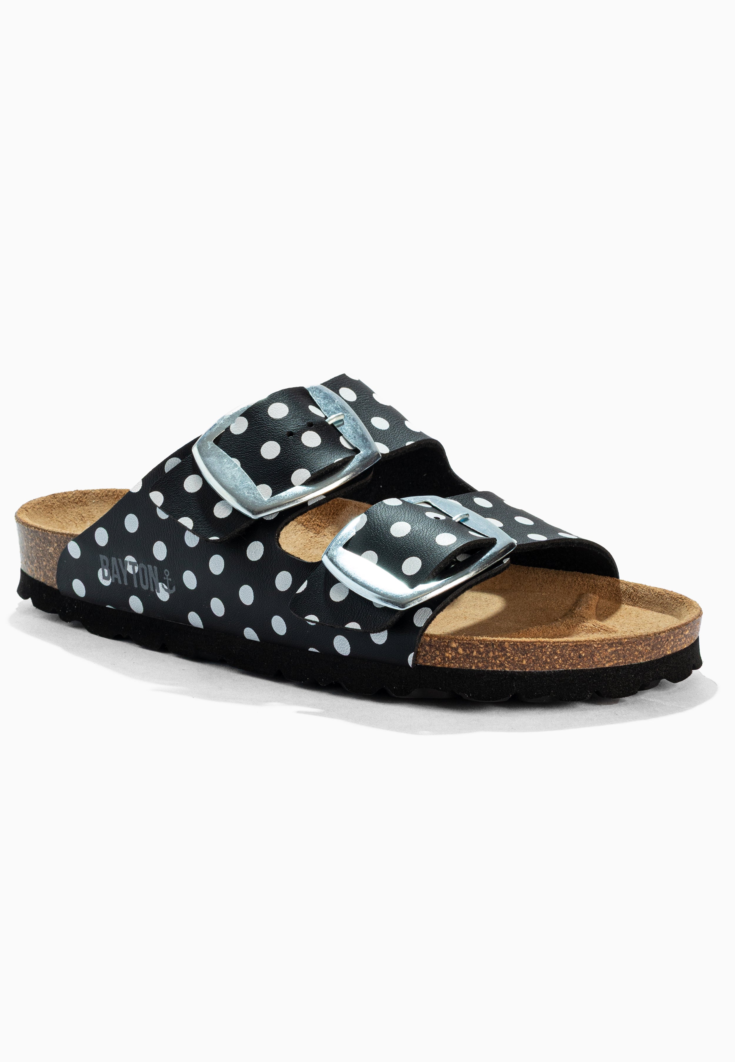 Sandales 2 Brides Alicante Noir Et Blanc