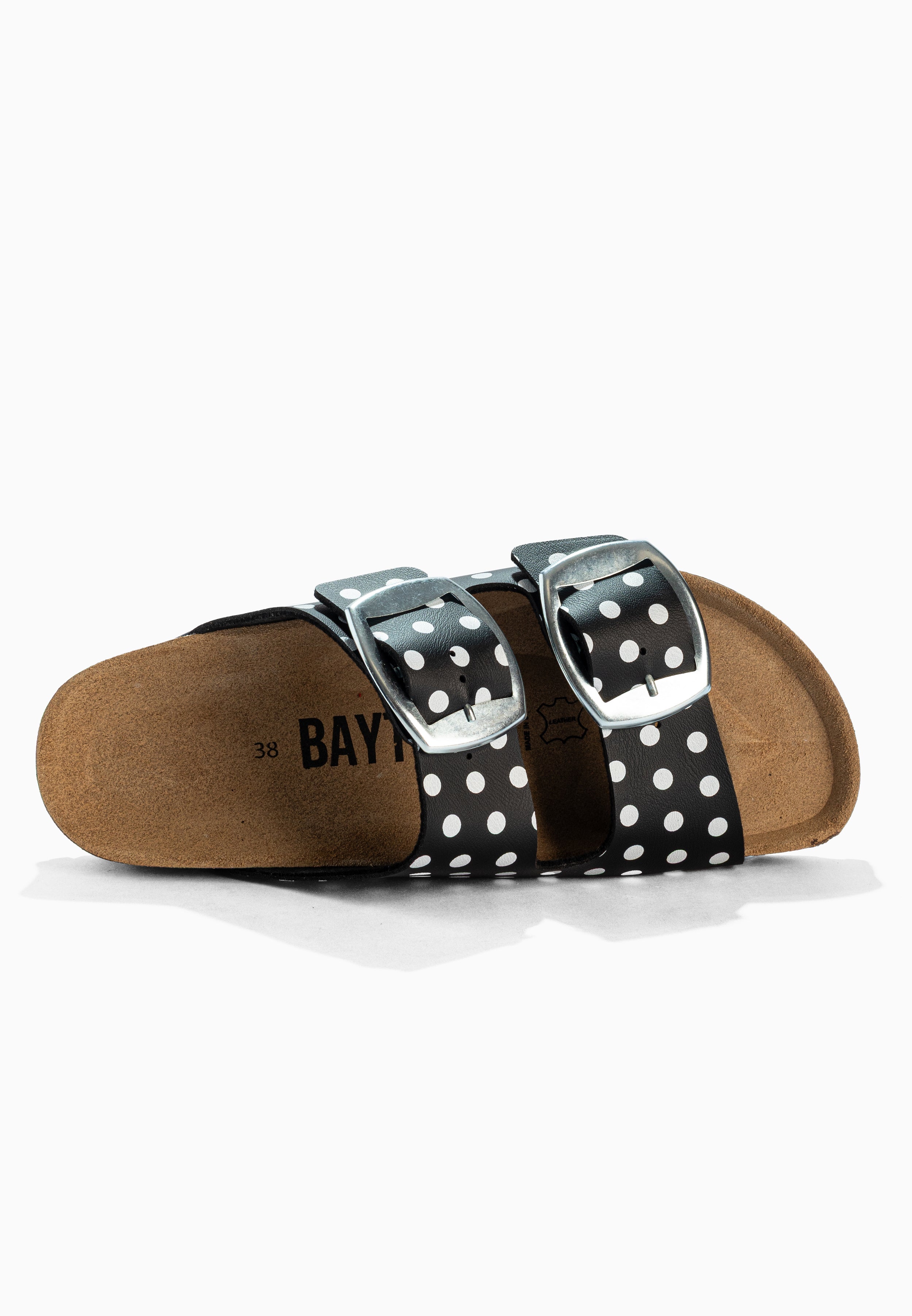 Sandales 2 Brides Alicante Noir Et Blanc