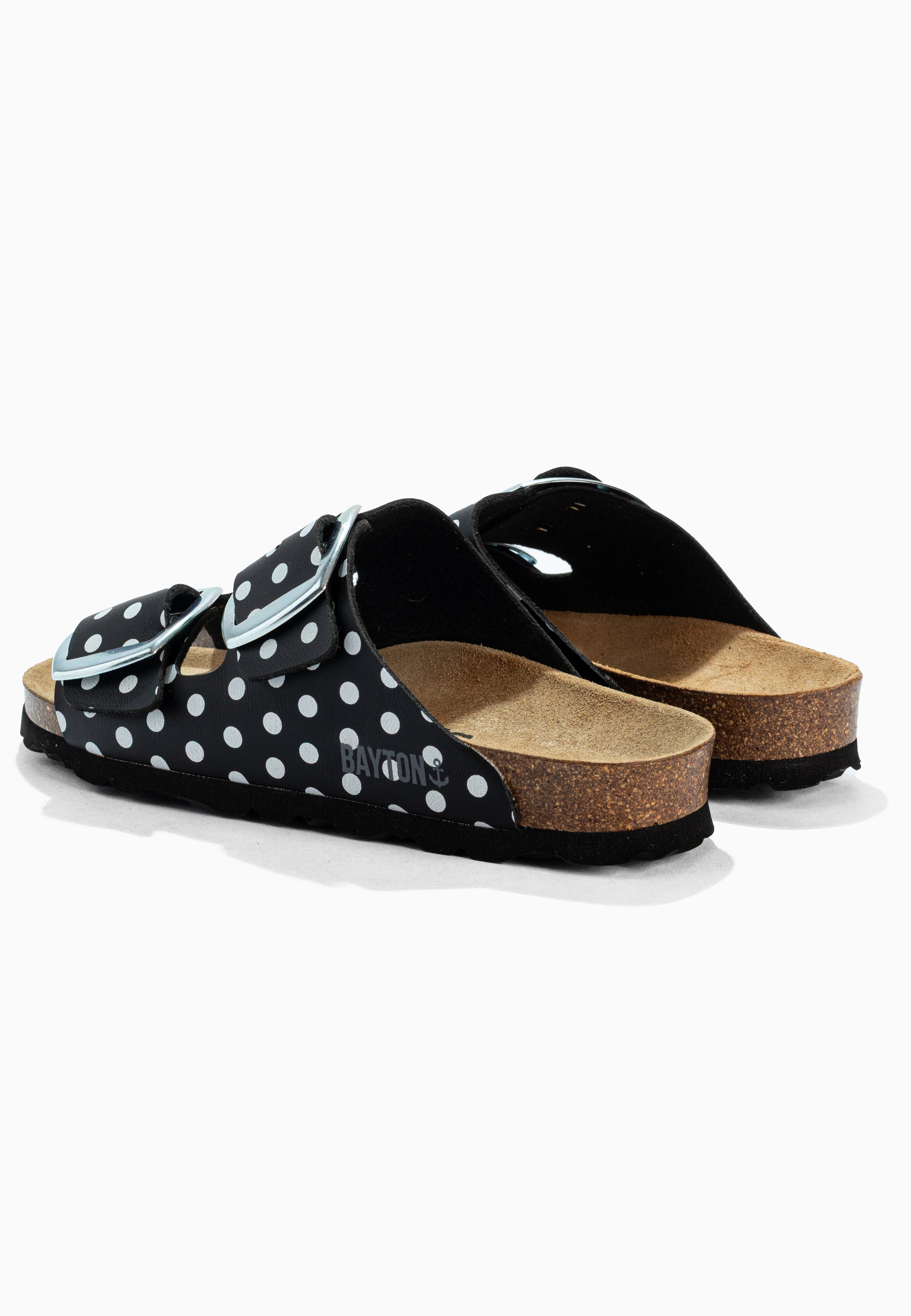 Sandalias Alicante 2 Tiras Blanco Y Negro