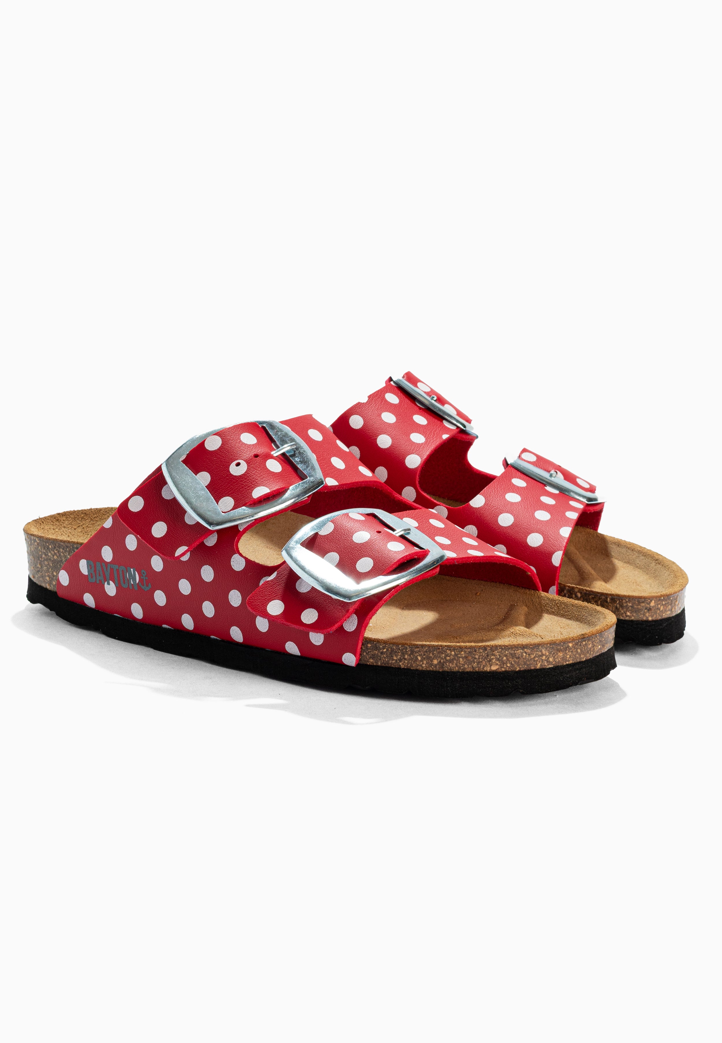 Sandales 2 Brides Alicante Rouge Et Blanc