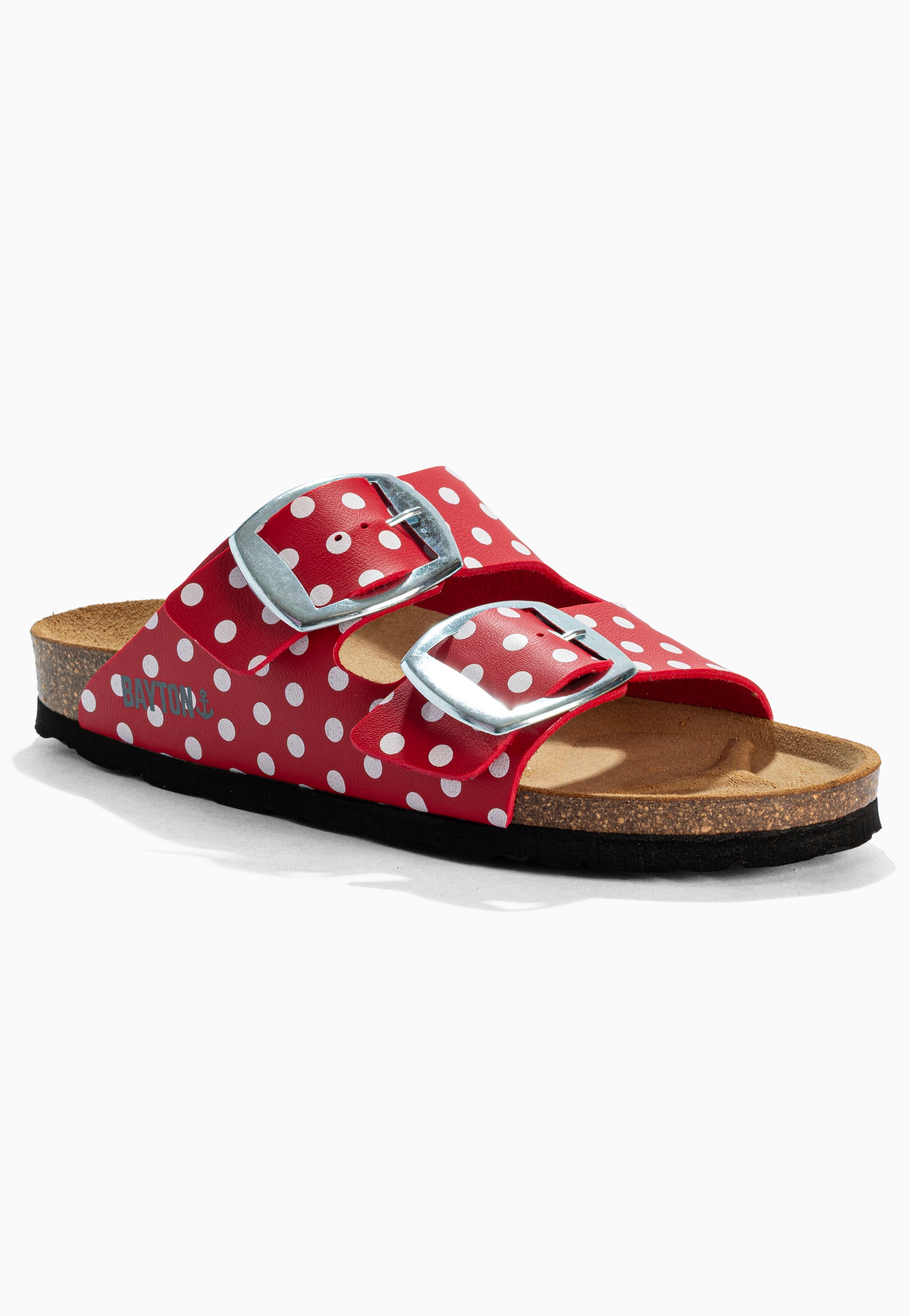 Sandalias Alicante 2 Tiras Rojo Y Blanco