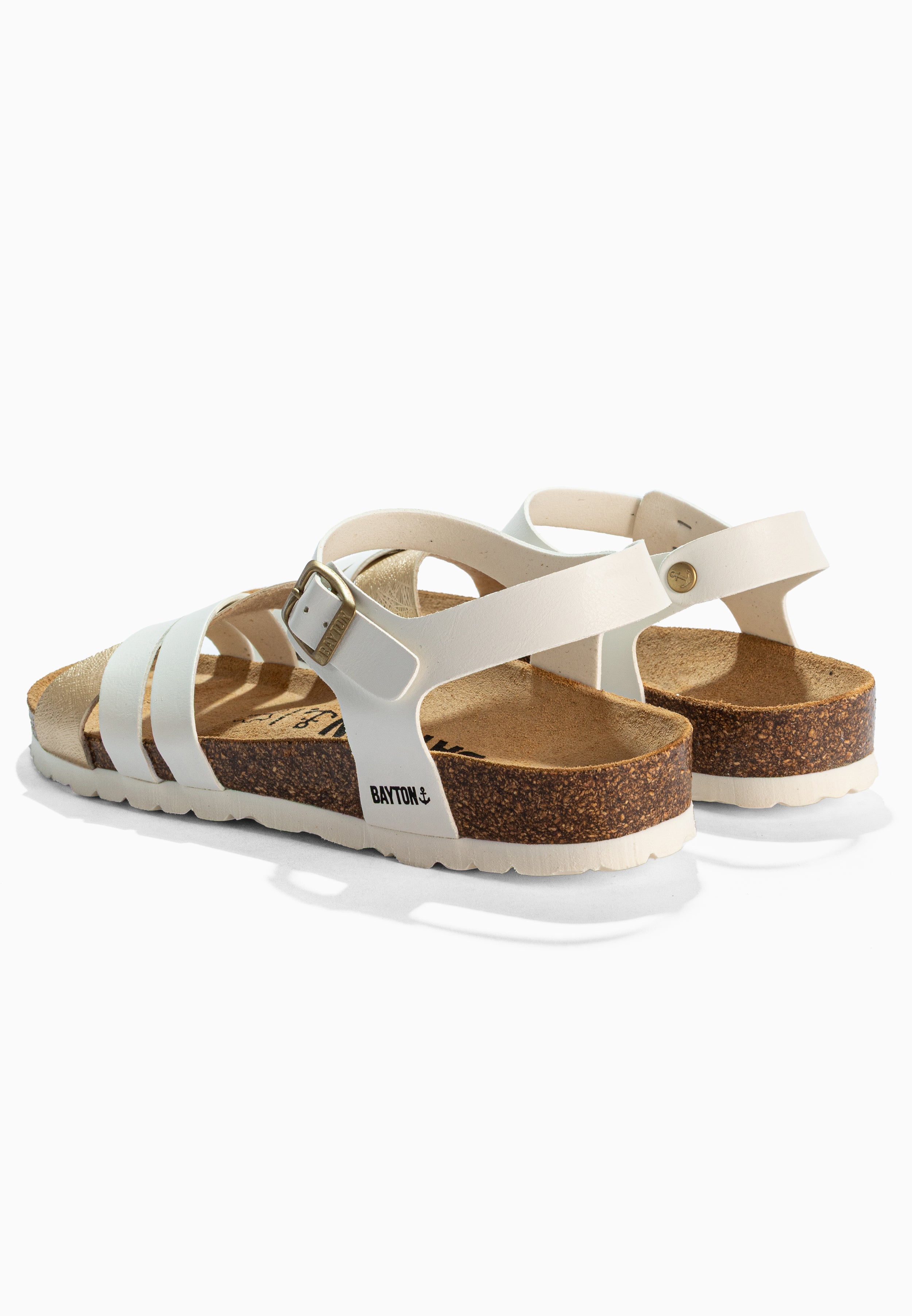 Sandales Denia Blanc Et Dorées Multi-Brides