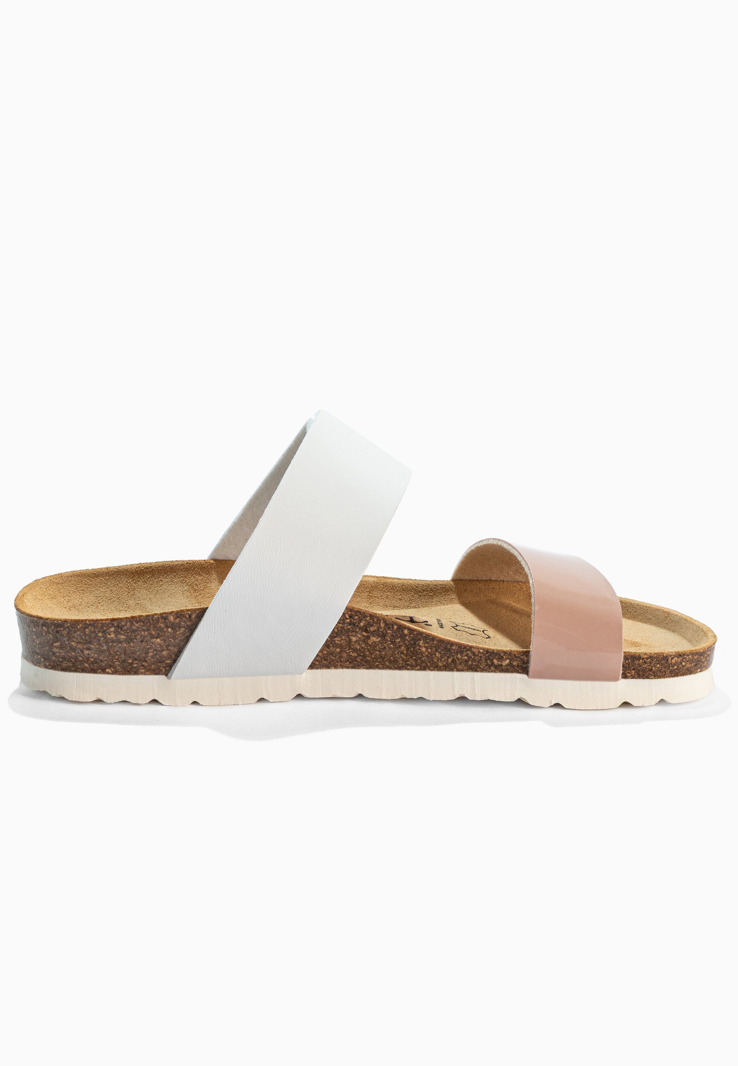 Sandales 2 Brides Valence Blanc Et Nude