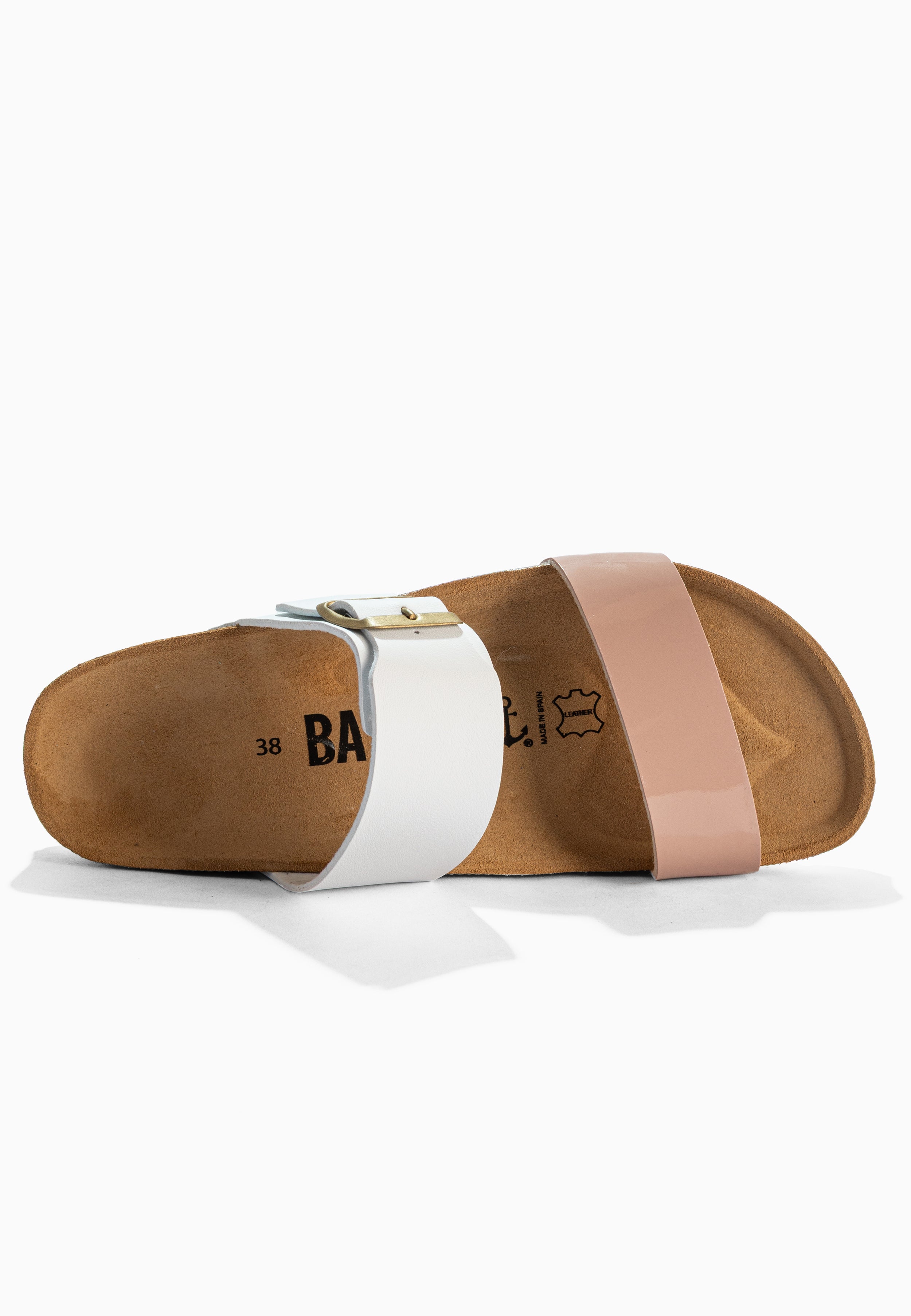 Sandales 2 Brides Valence Blanc Et Nude