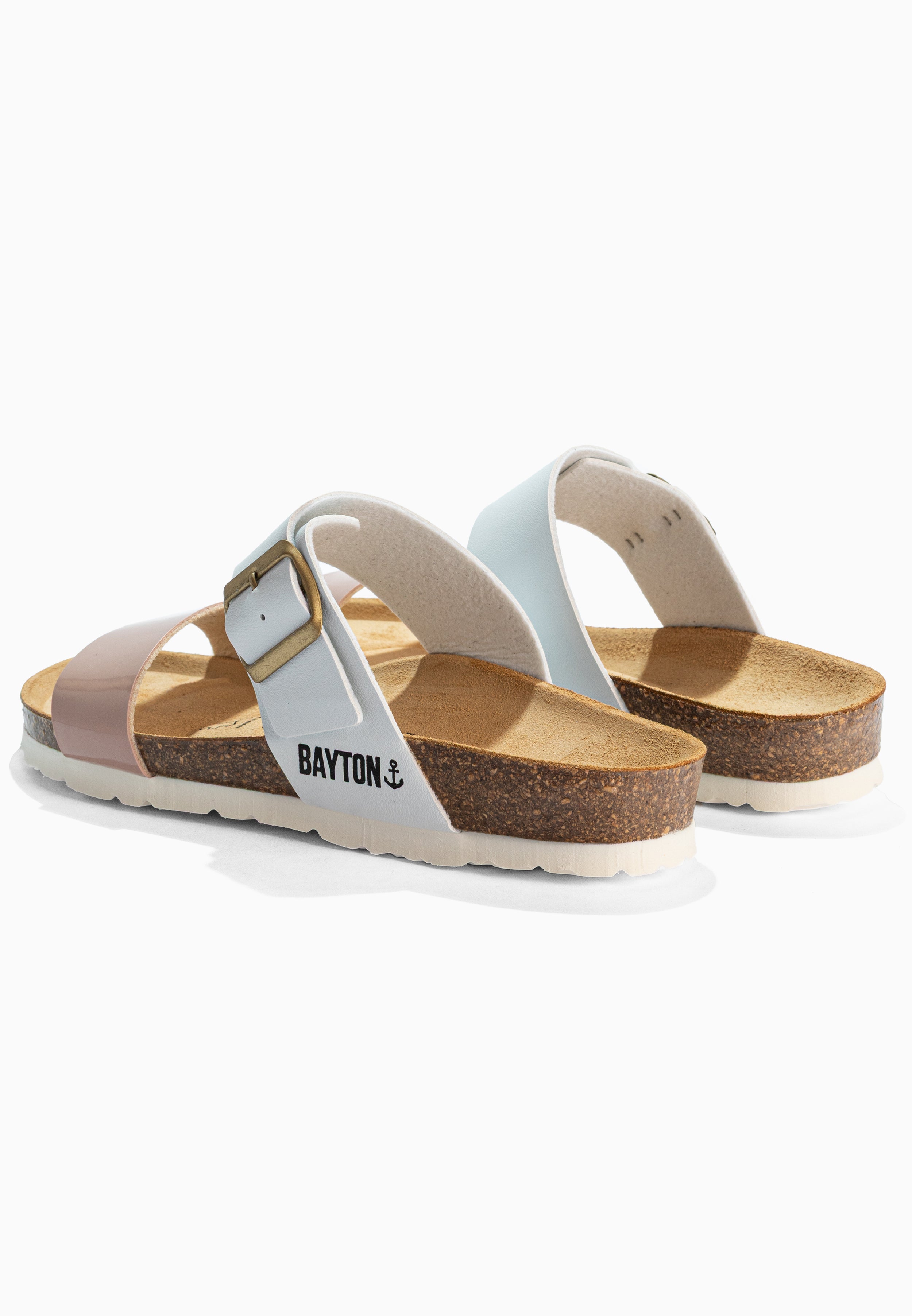 Sandales 2 Brides Valence Blanc Et Nude