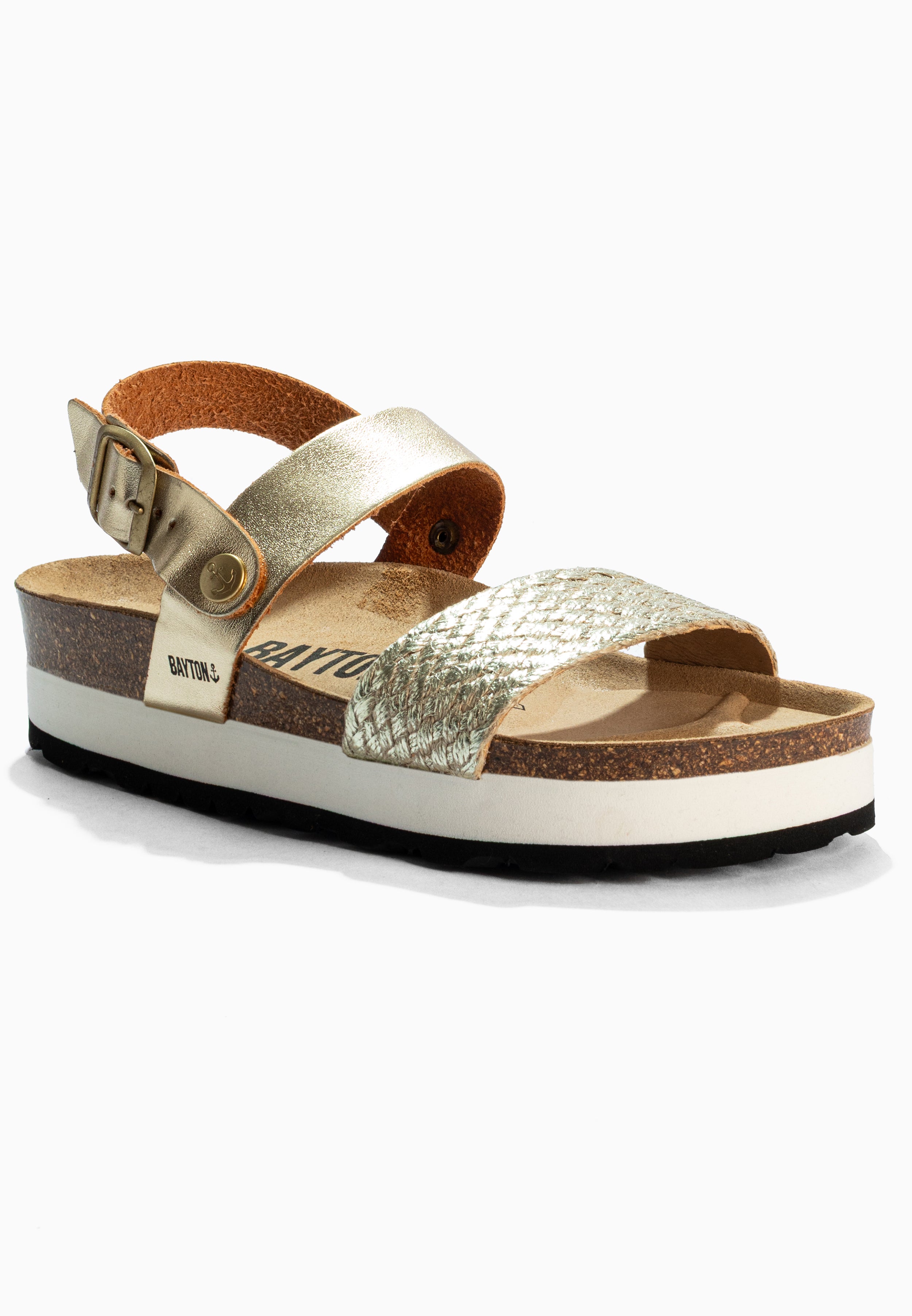 Almeria Platinum Platform Sandals