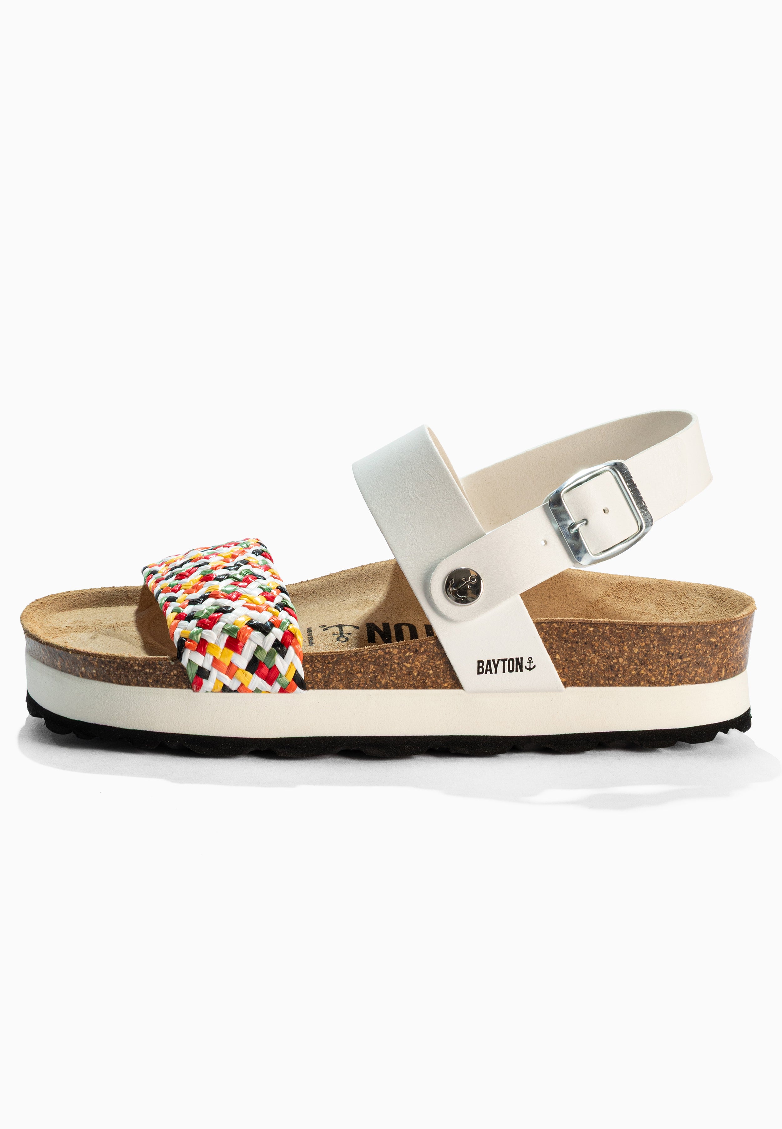 Sandales Almeria Blanc Et Multicouleur à Plateforme