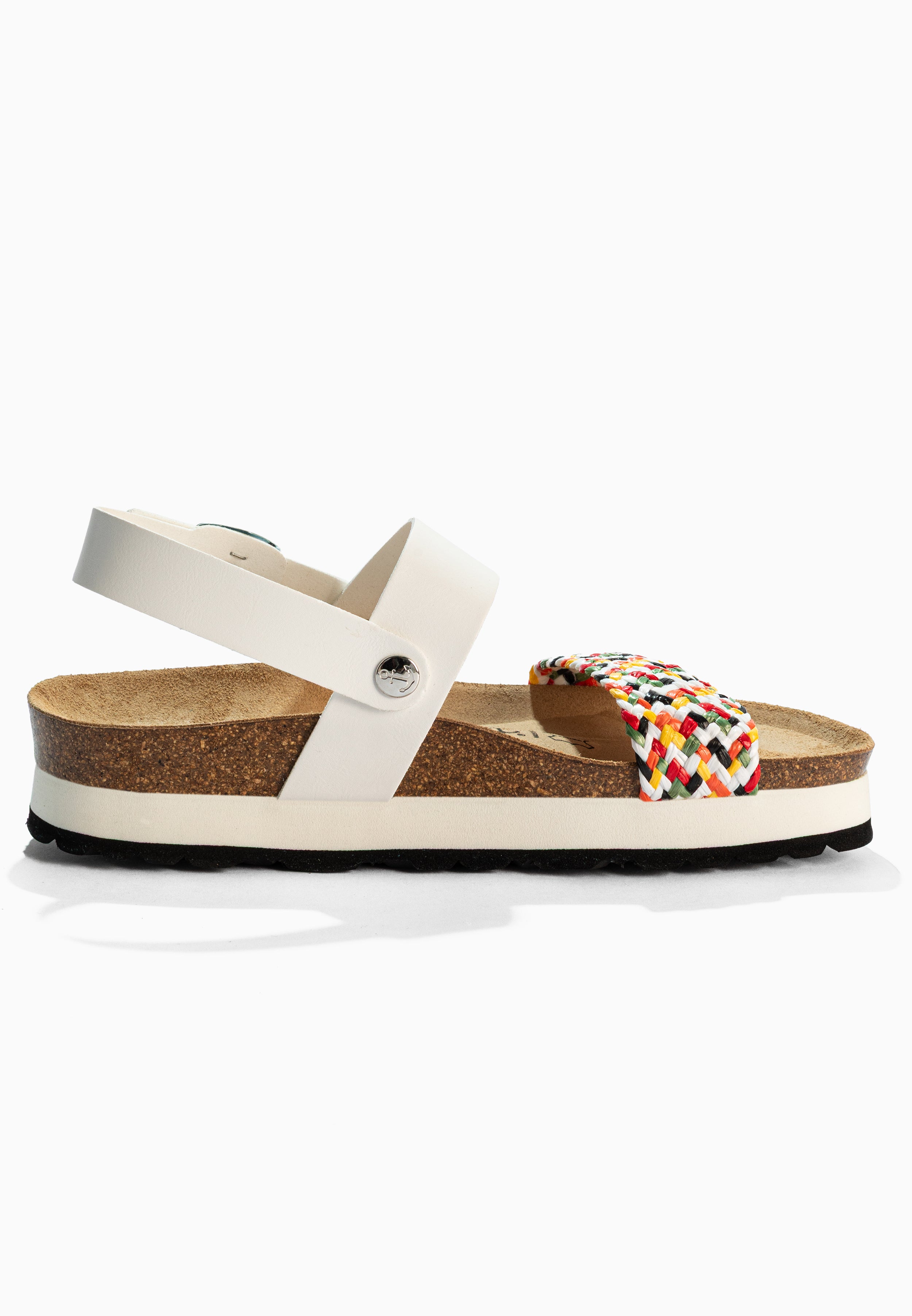 Sandales Almeria Blanc Et Multicouleur à Plateforme