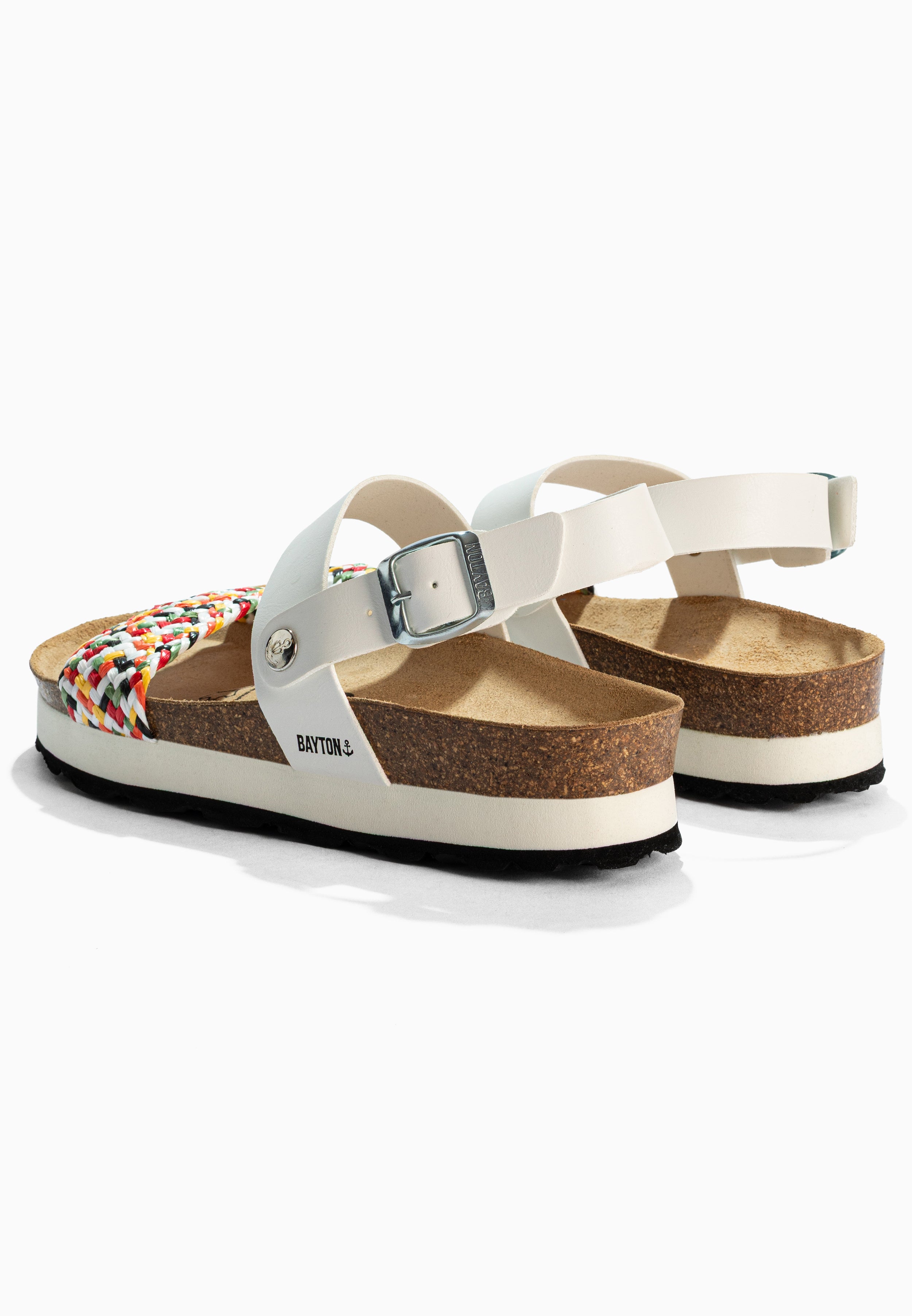 Sandales Almeria Blanc Et Multicouleur à Plateforme