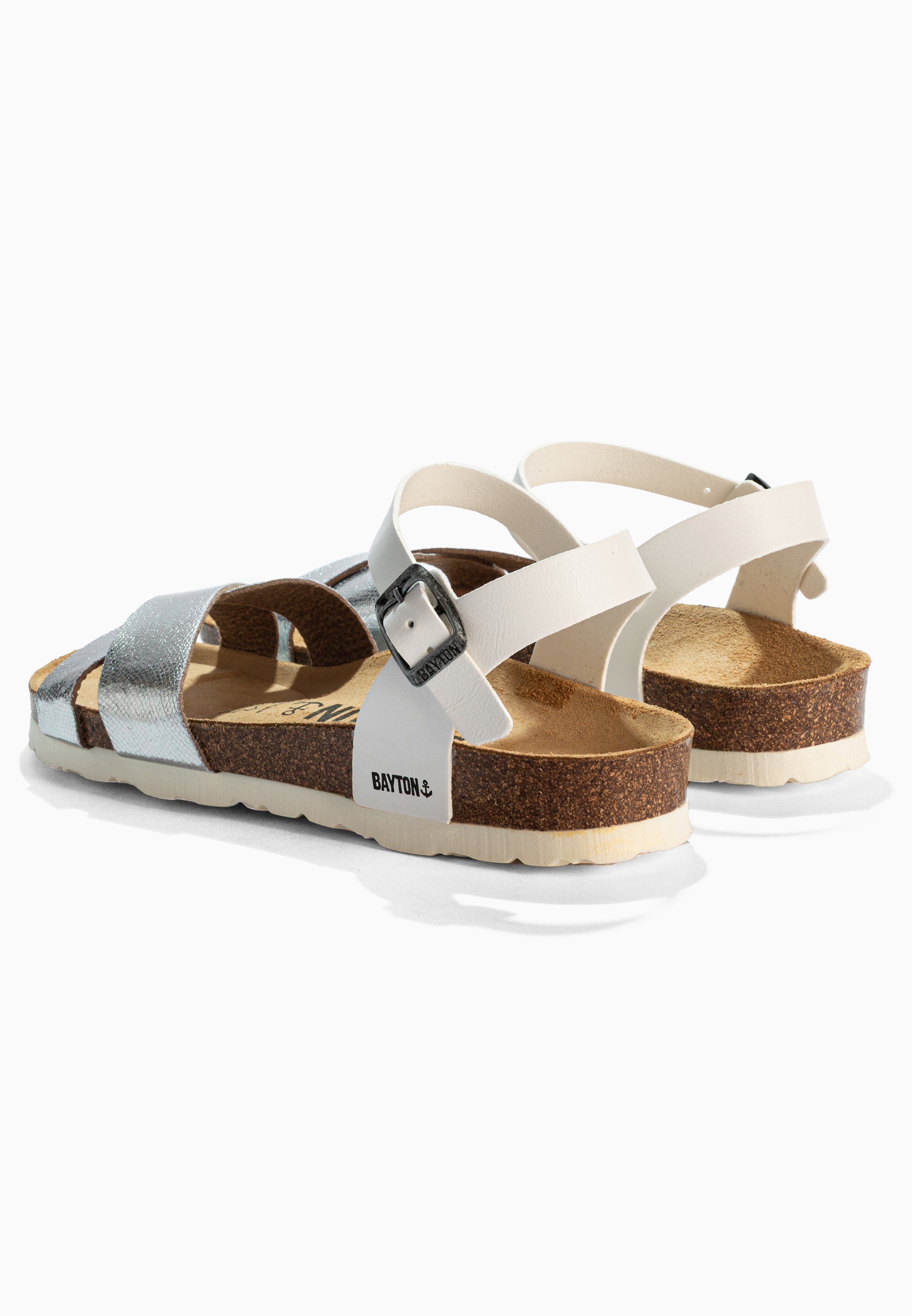 Sandalias Vallado Multinovias Blancas Y Plata