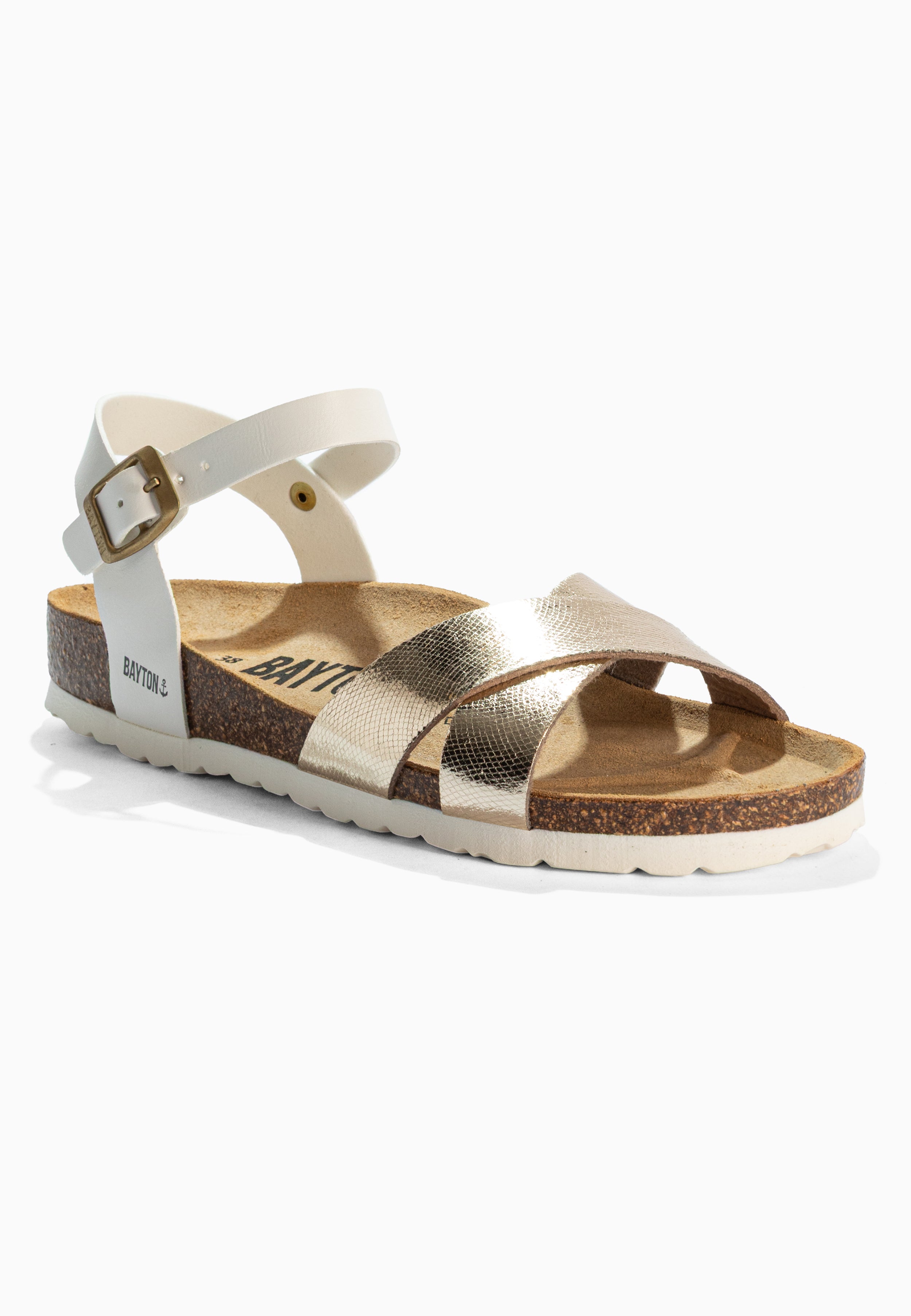 Sandalias Vallado Multinovias Blancas Y Doradas