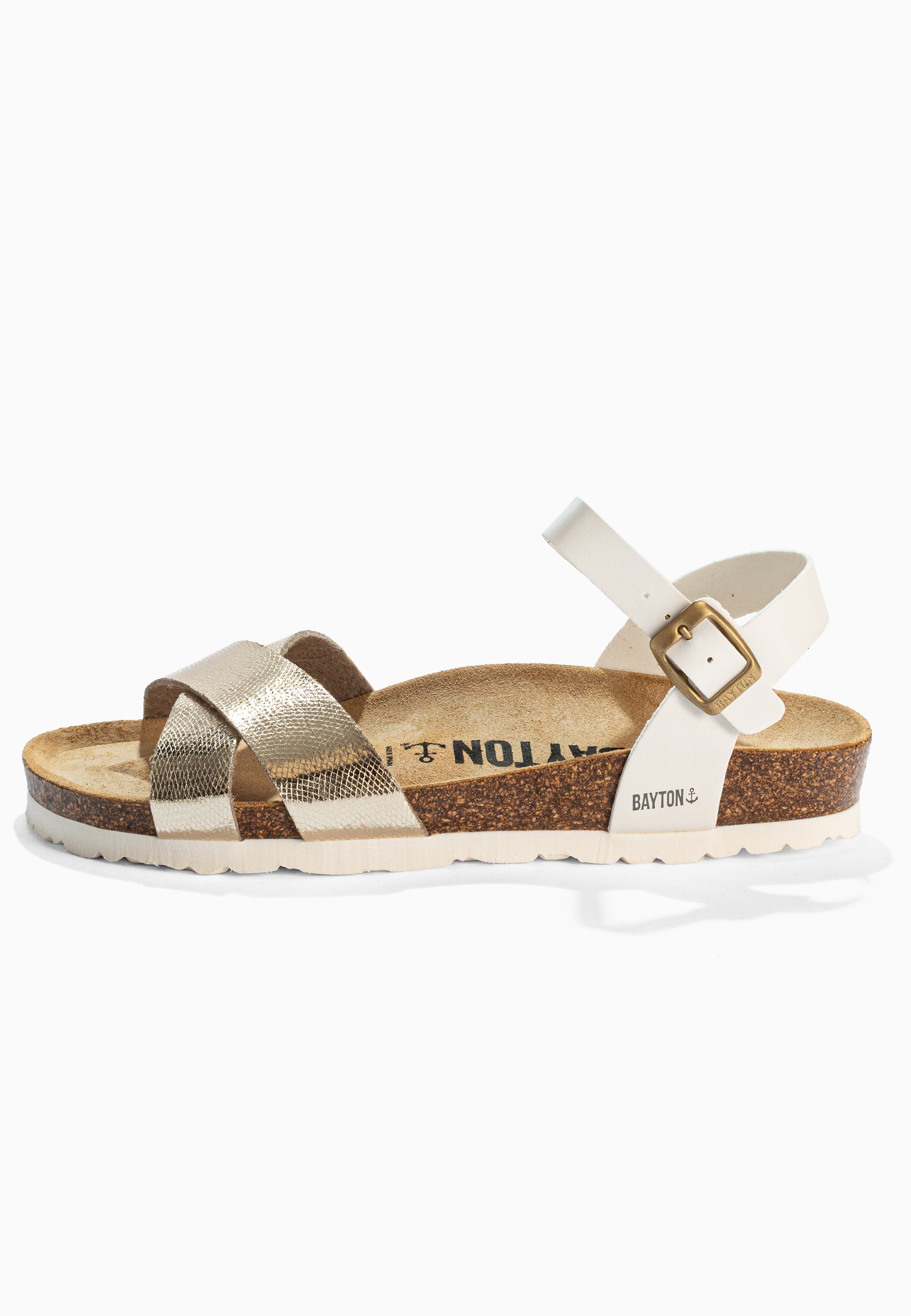 Sandales Vallado Blanc Et Dorées Multi-Brides