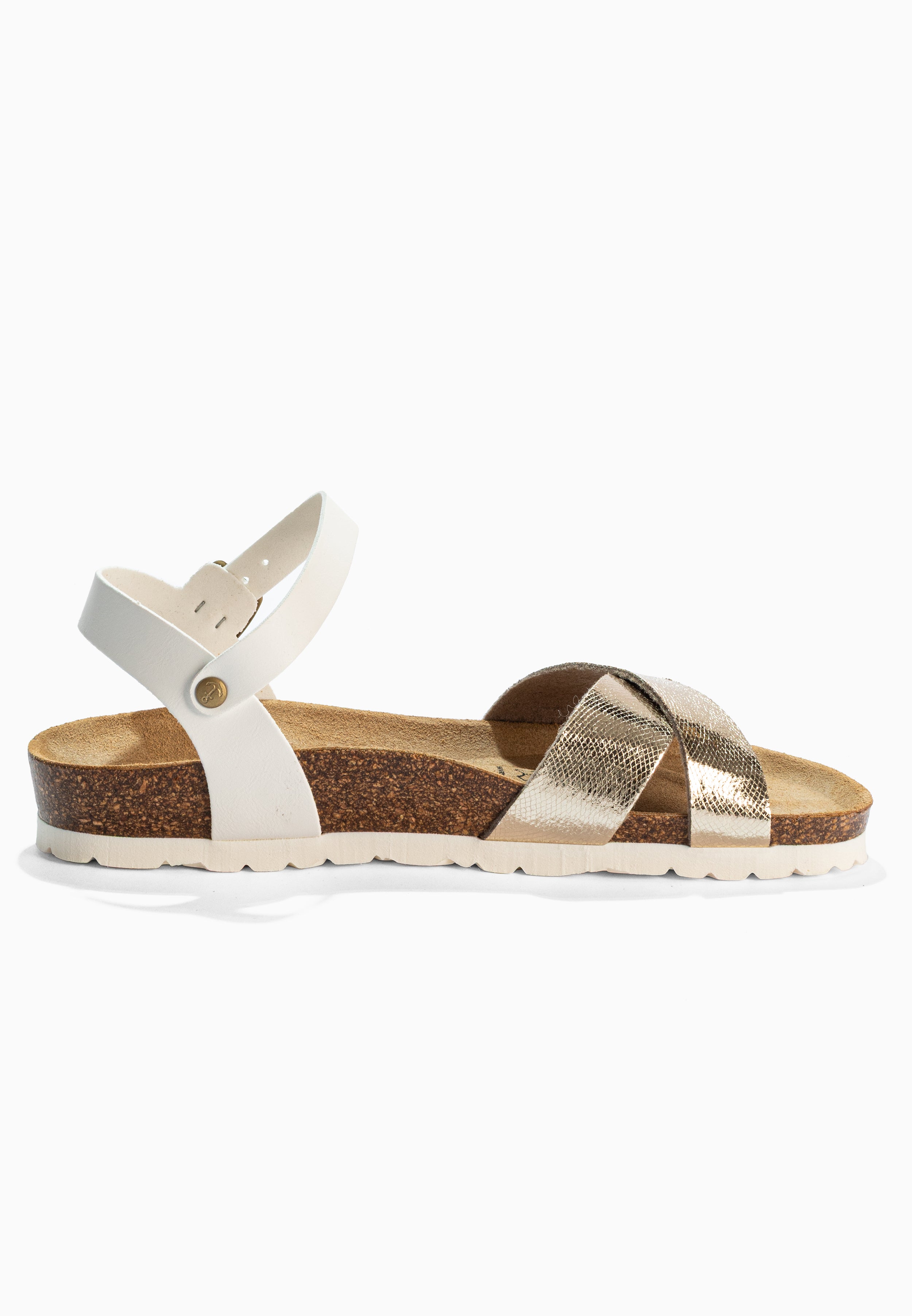 Sandalias Vallado Multinovias Blancas Y Doradas