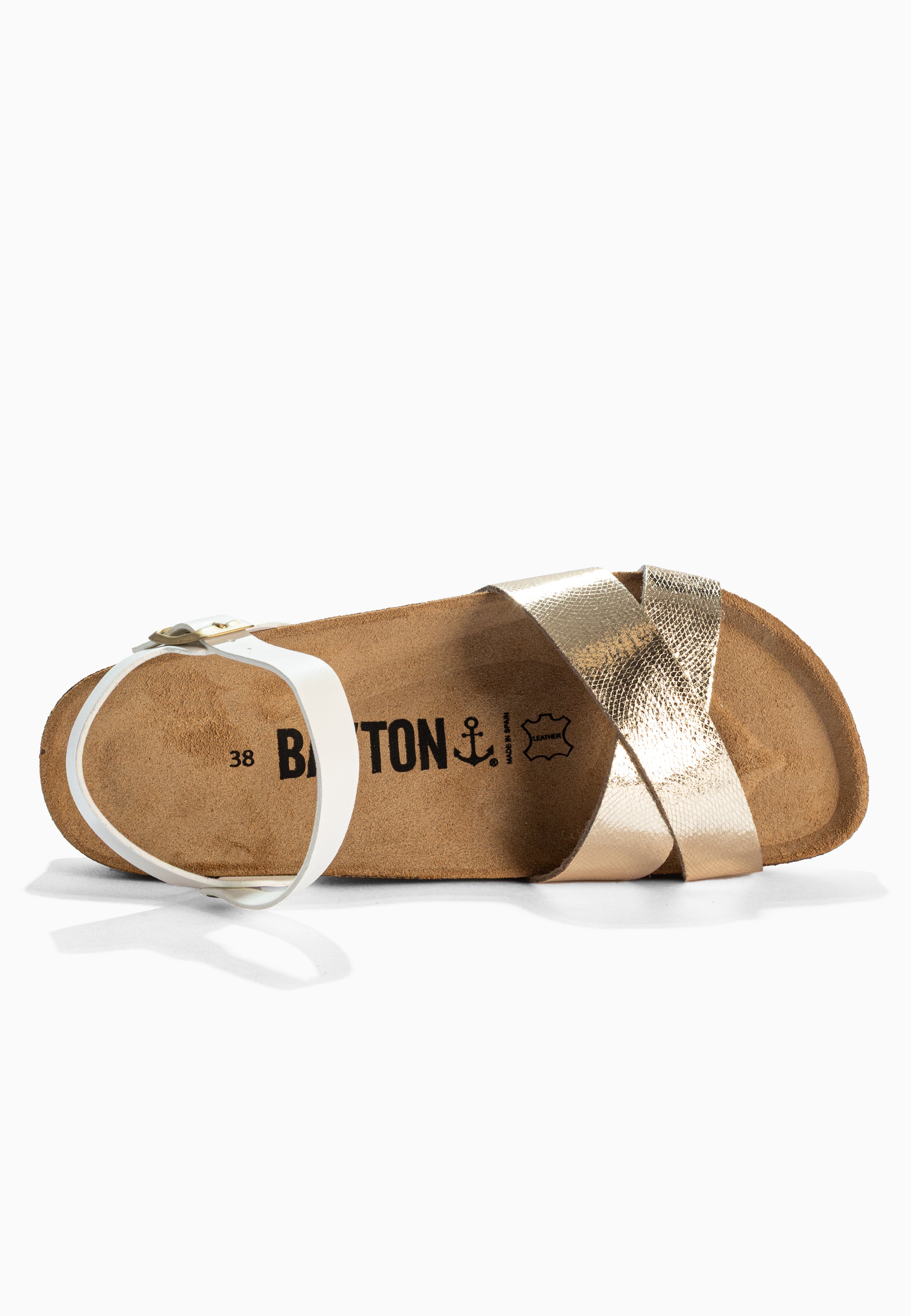 Sandales Vallado Blanc Et Dorées Multi-Brides