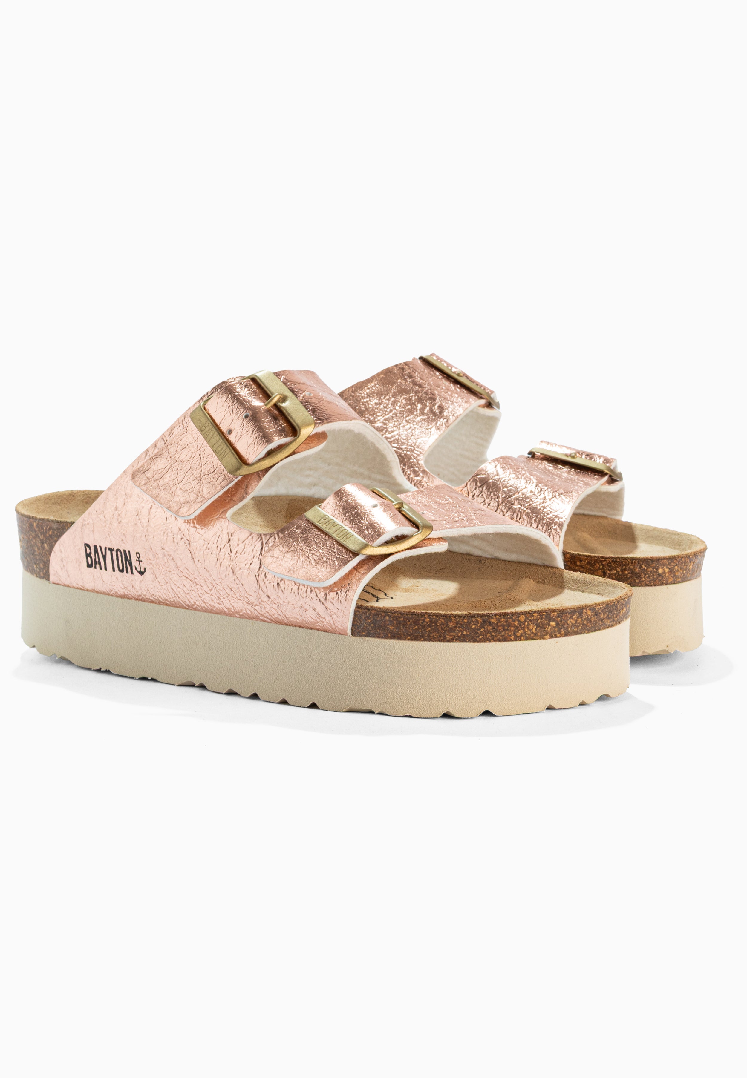 Sandalias con plataforma en oro rosa Japet