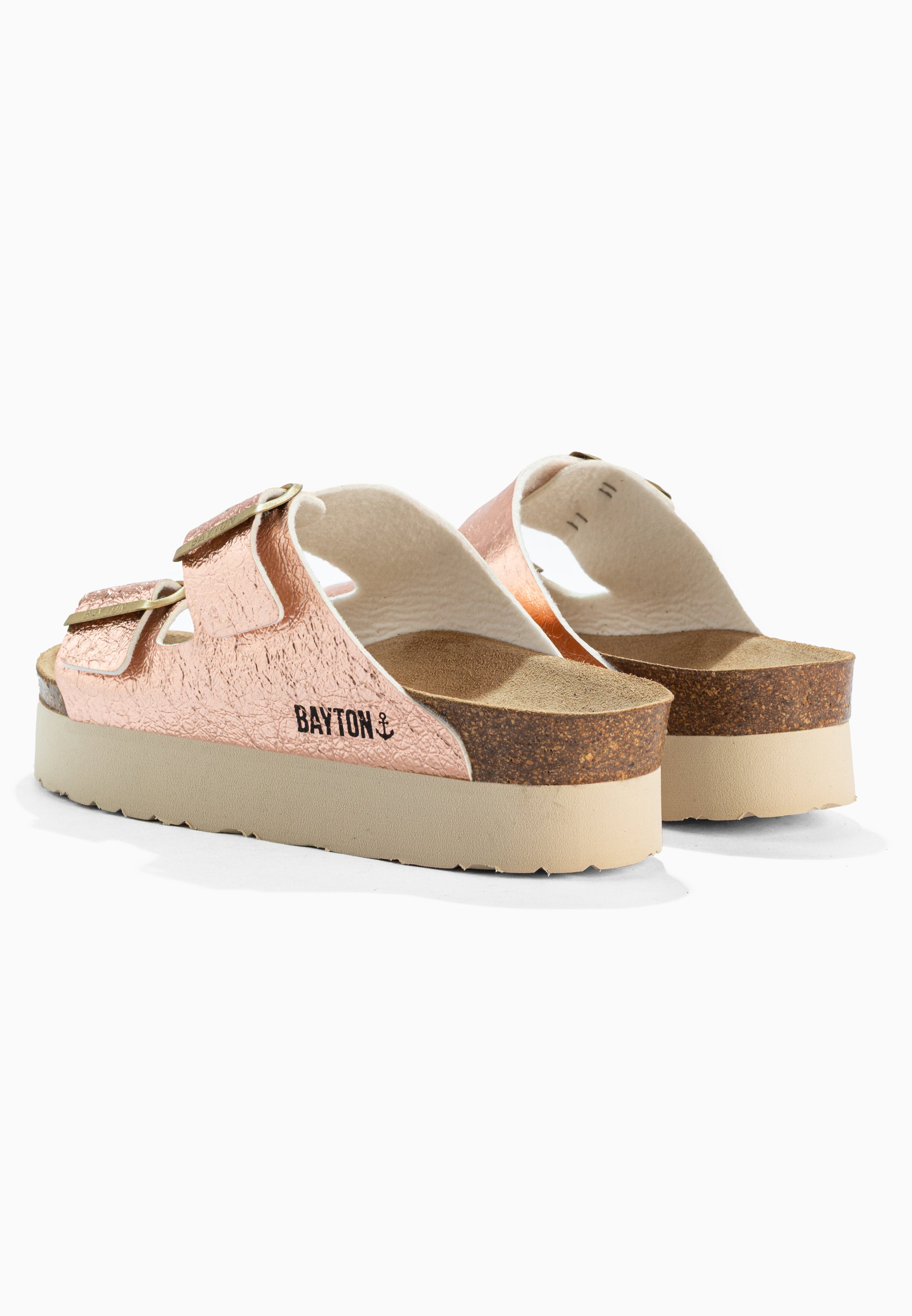 Sandalias con plataforma en oro rosa Japet