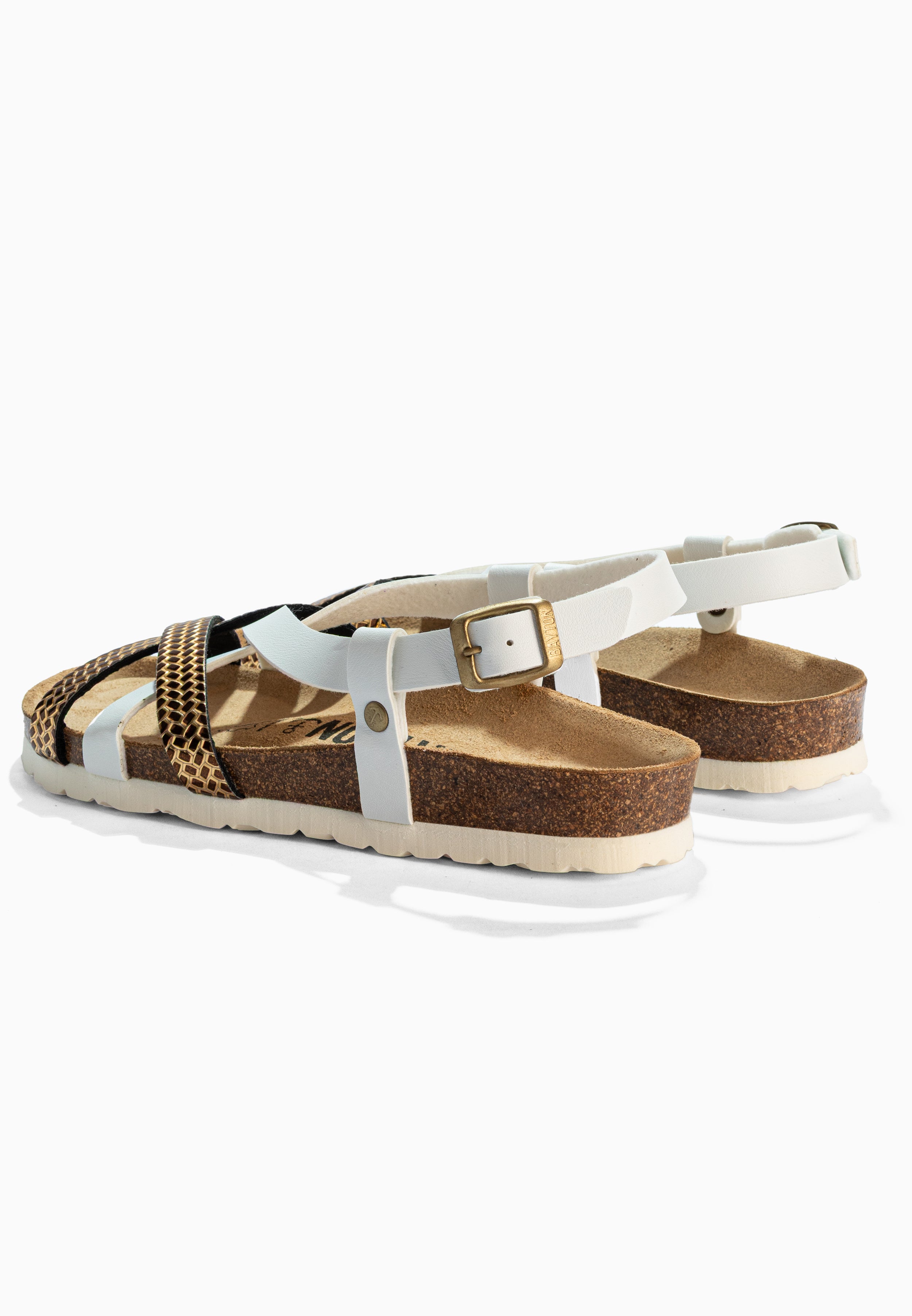 Sandales Kari Blanc Et Dorées Multi-Brides