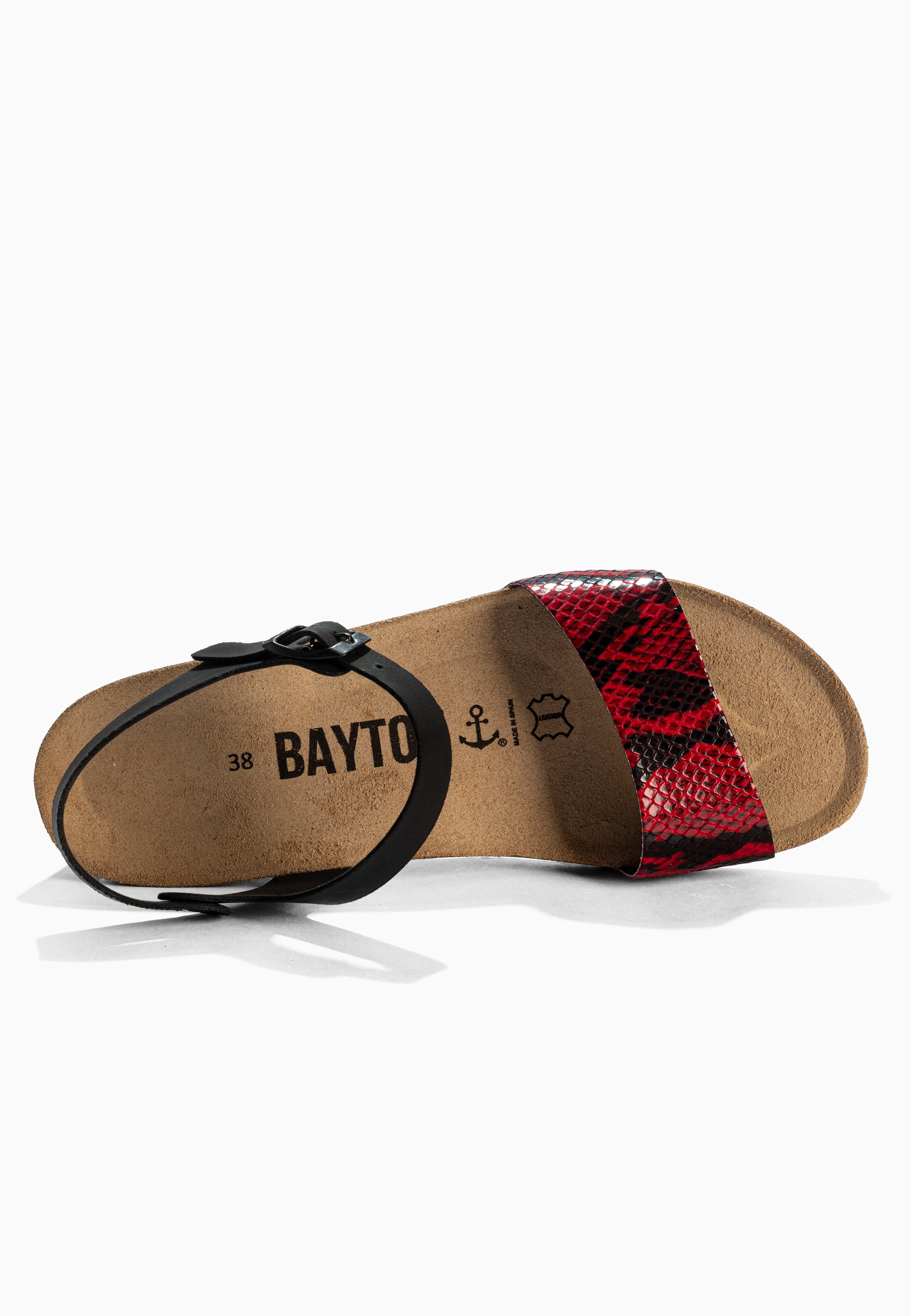 Wodonga Black and Red Python Wedge and Semi-Wedge Sandals