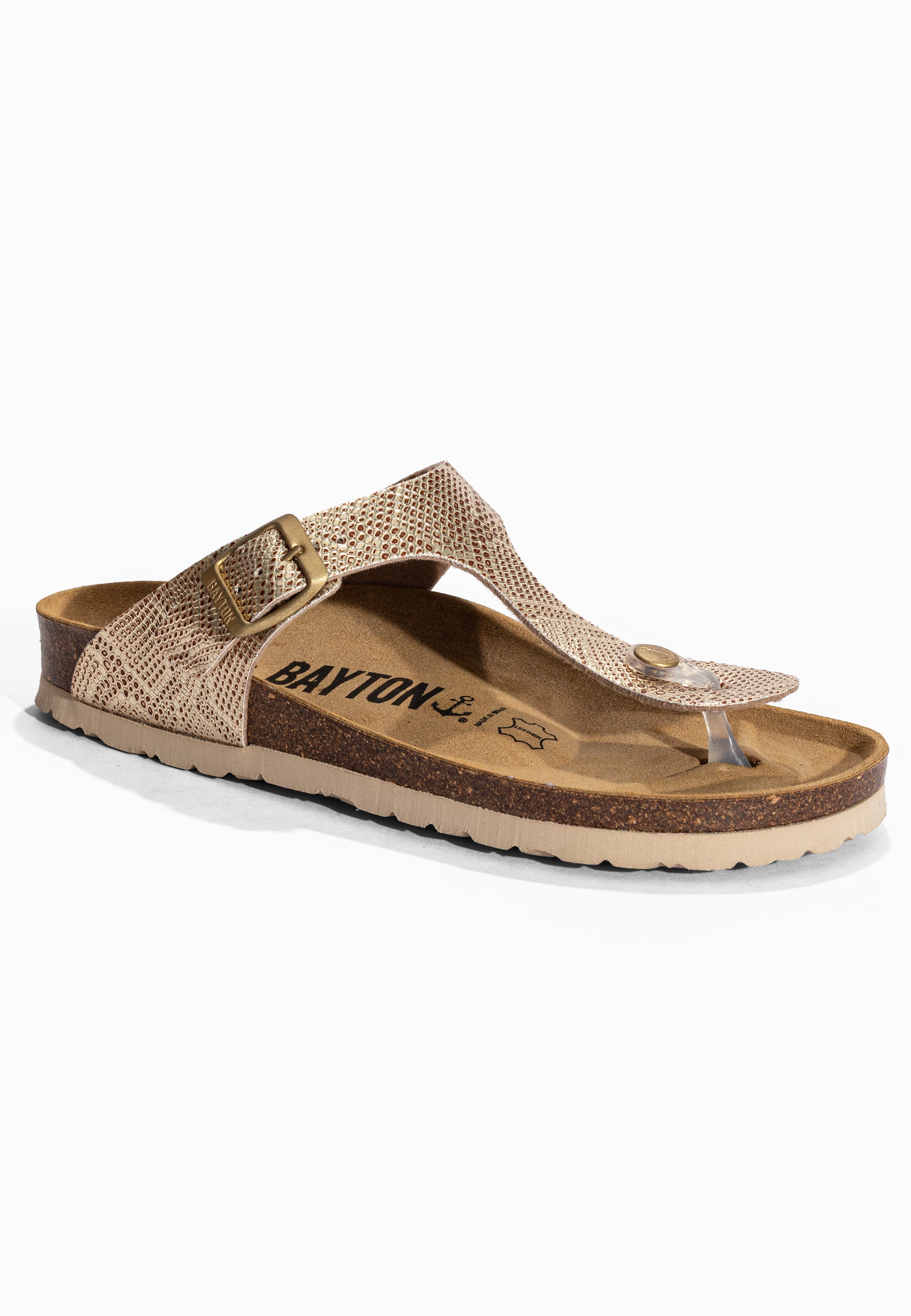 Light Gold Mercury Toe-Thong Sandals