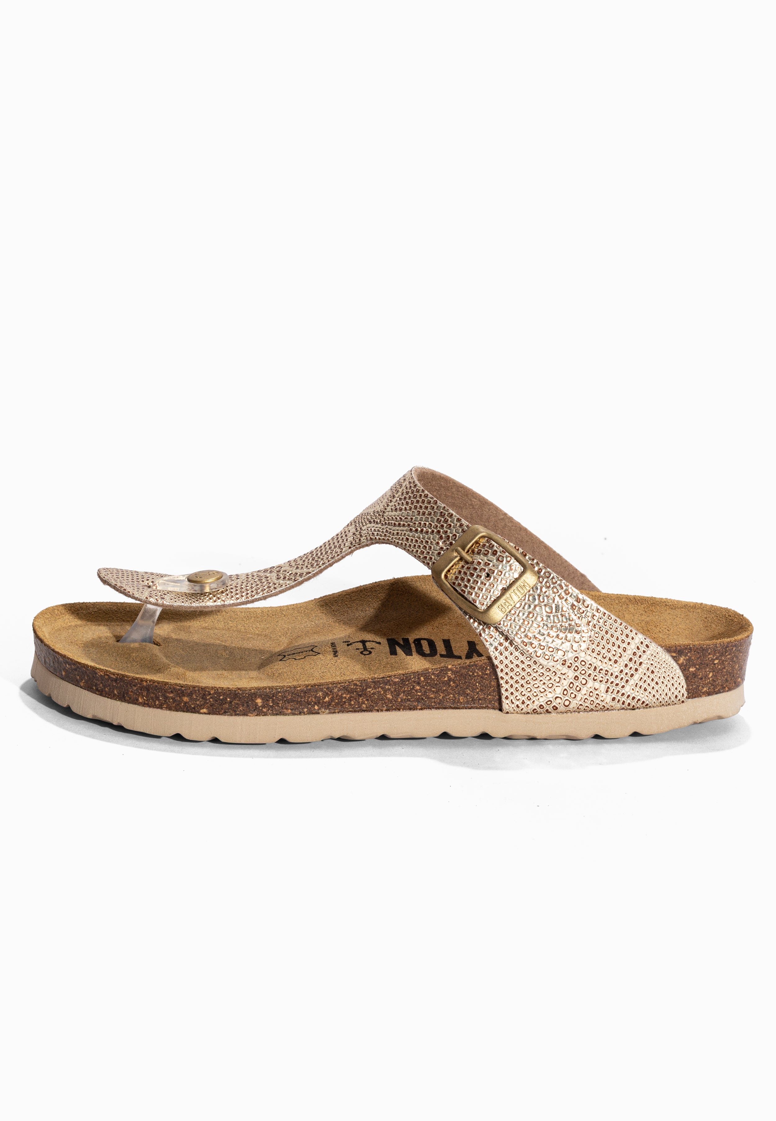 Light Gold Mercury Toe-Thong Sandals