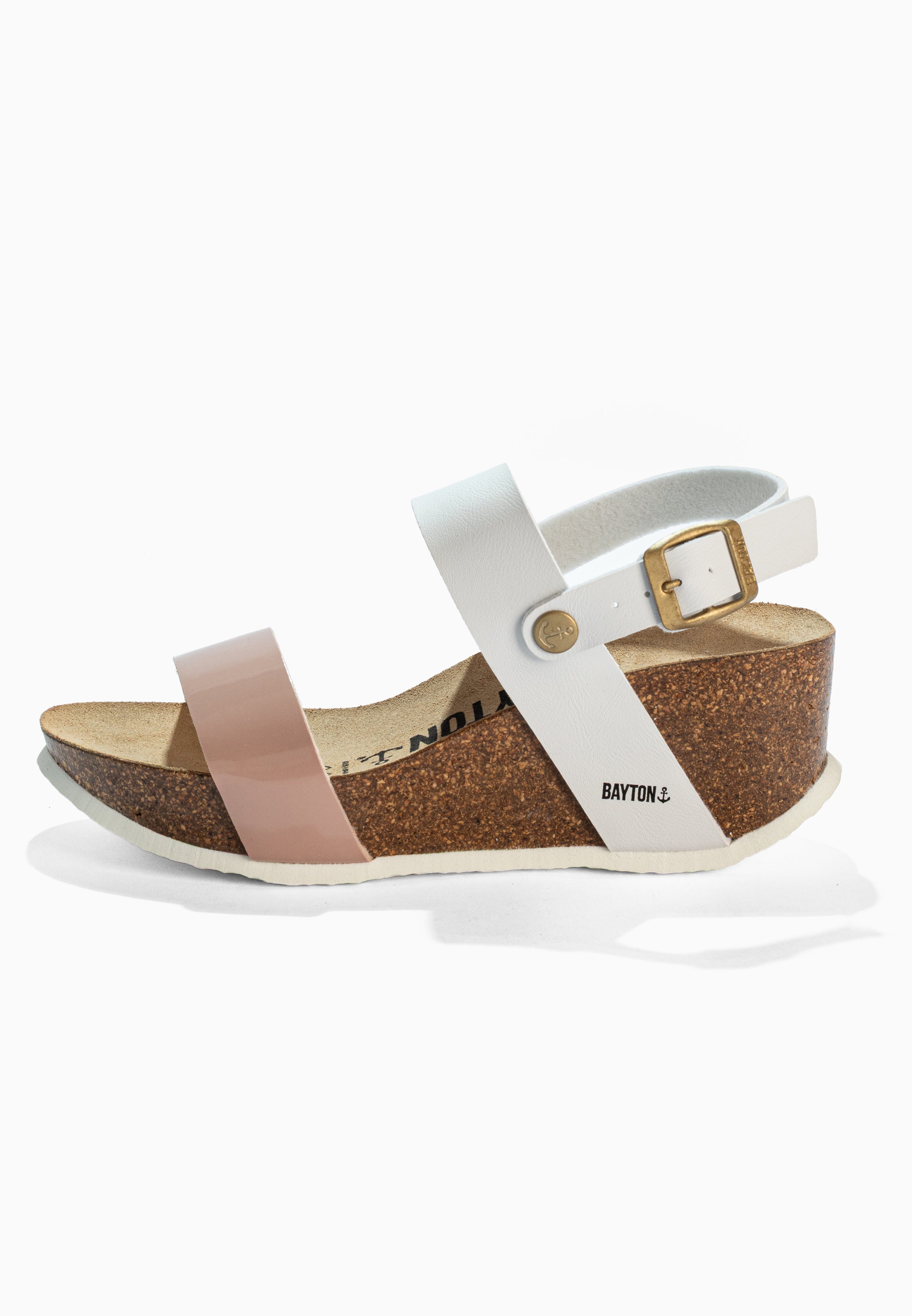 Sandalias Selene Cuña y Semicuña Blancas y Nude
