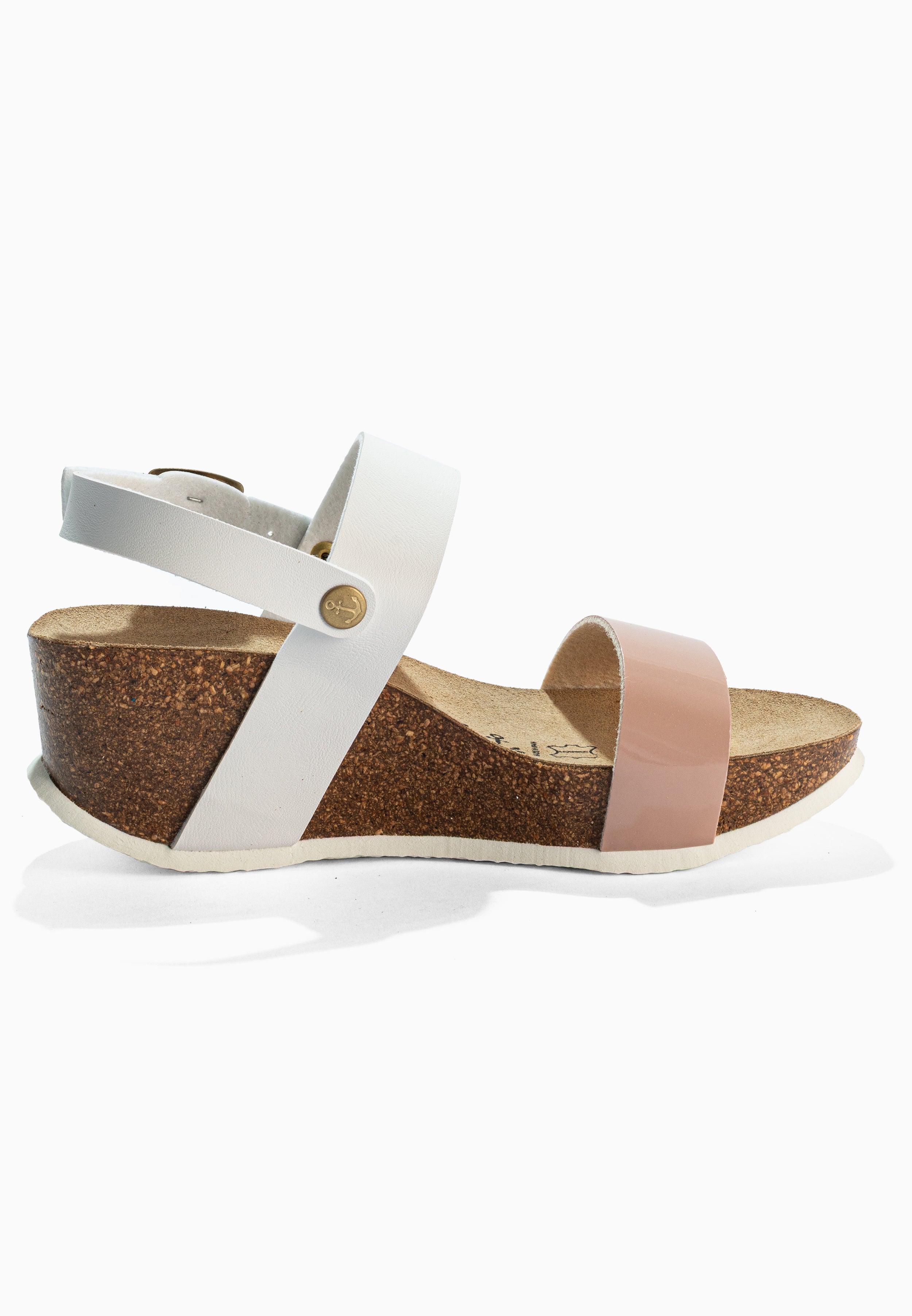 Sandalias Selene Cuña y Semicuña Blancas y Nude