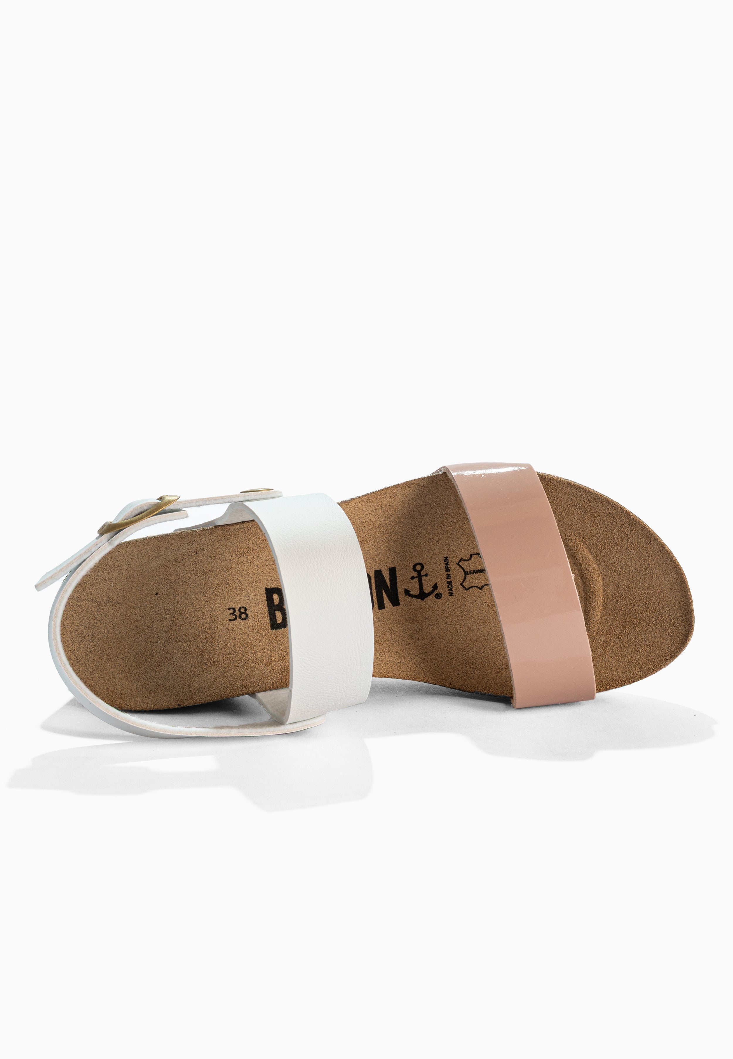 Sandalias Selene Cuña y Semicuña Blancas y Nude