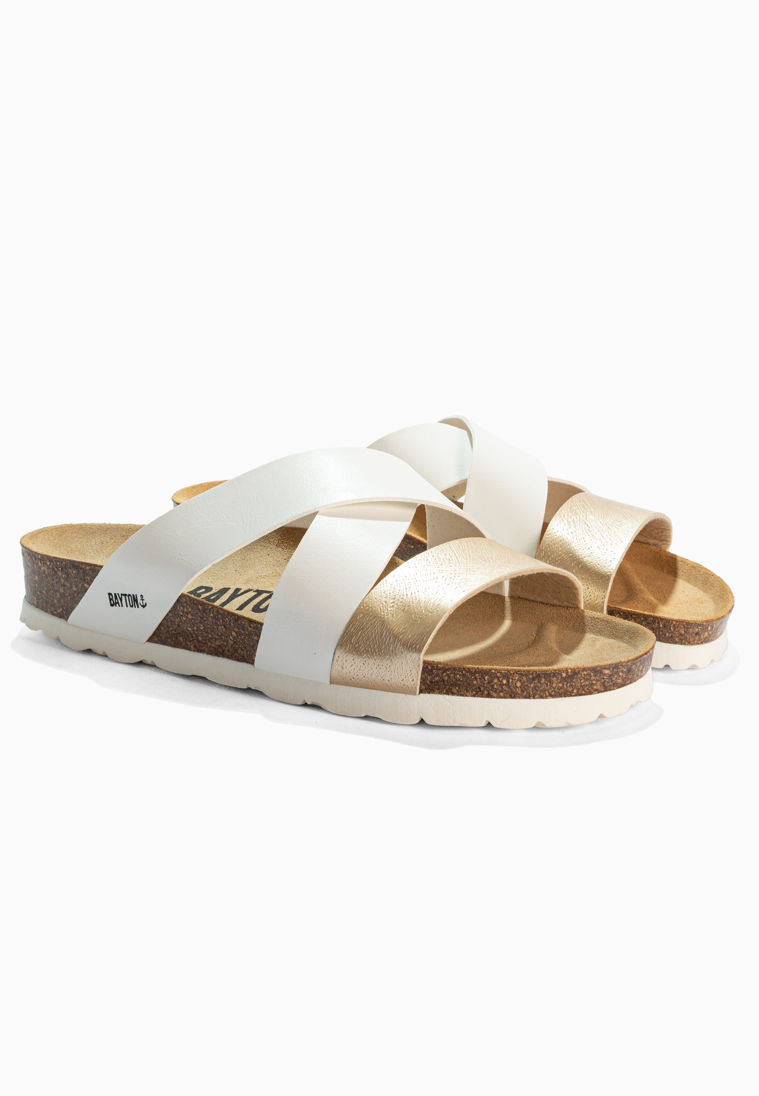 Sandales Seville Blanc Et Dorées Multi-Brides