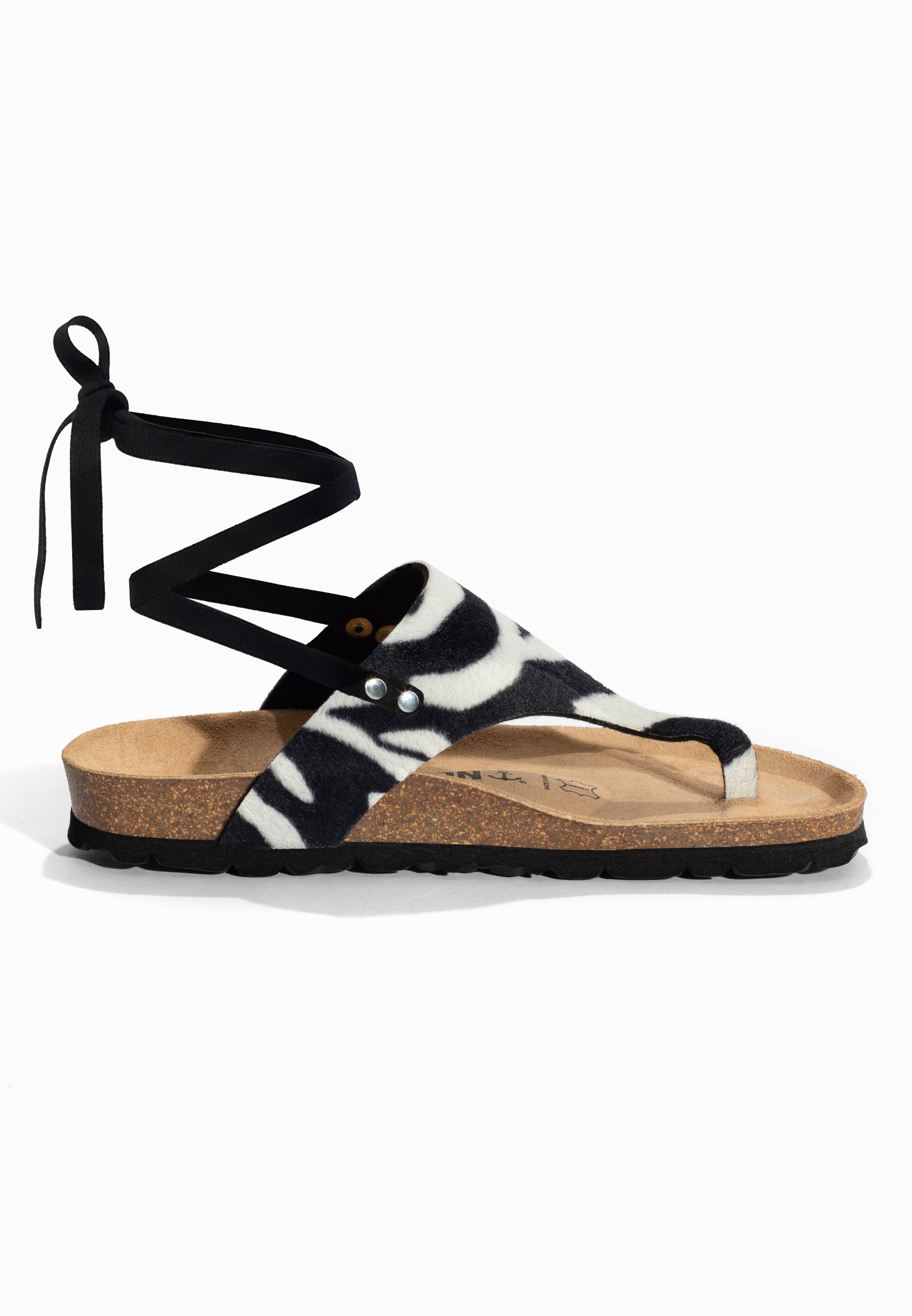 Geres Zebra Toe-Strap Sandals
