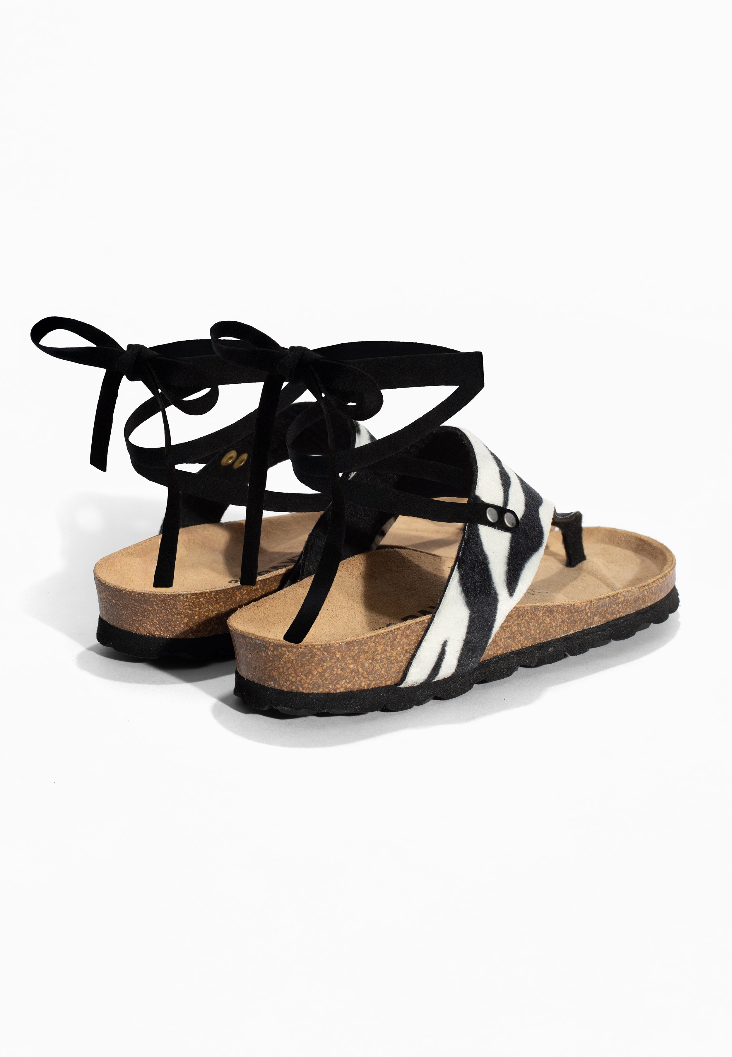 Geres Zebra Toe-Strap Sandals