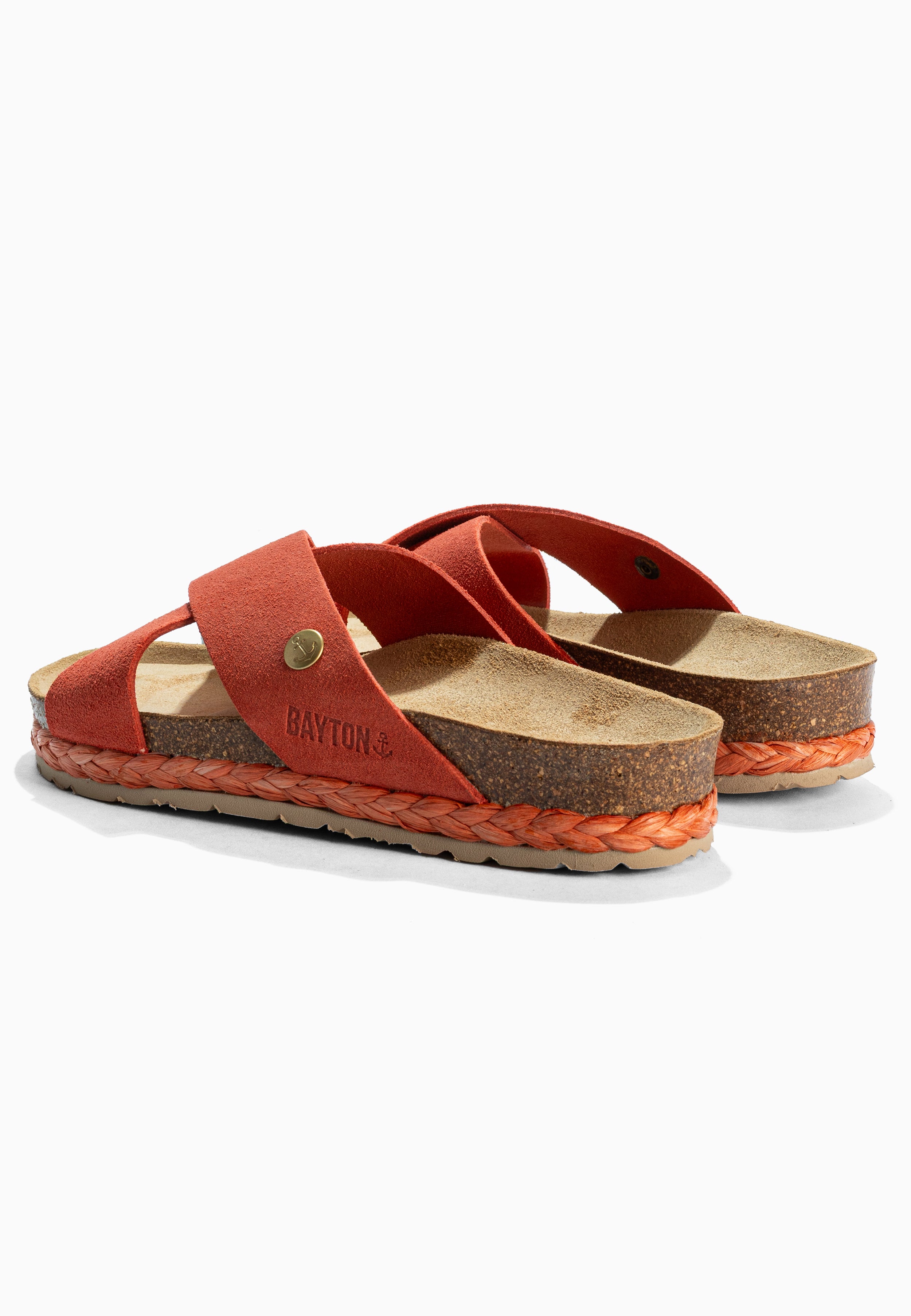 Burgos Coral Suede Leather 2 Strap Sandals