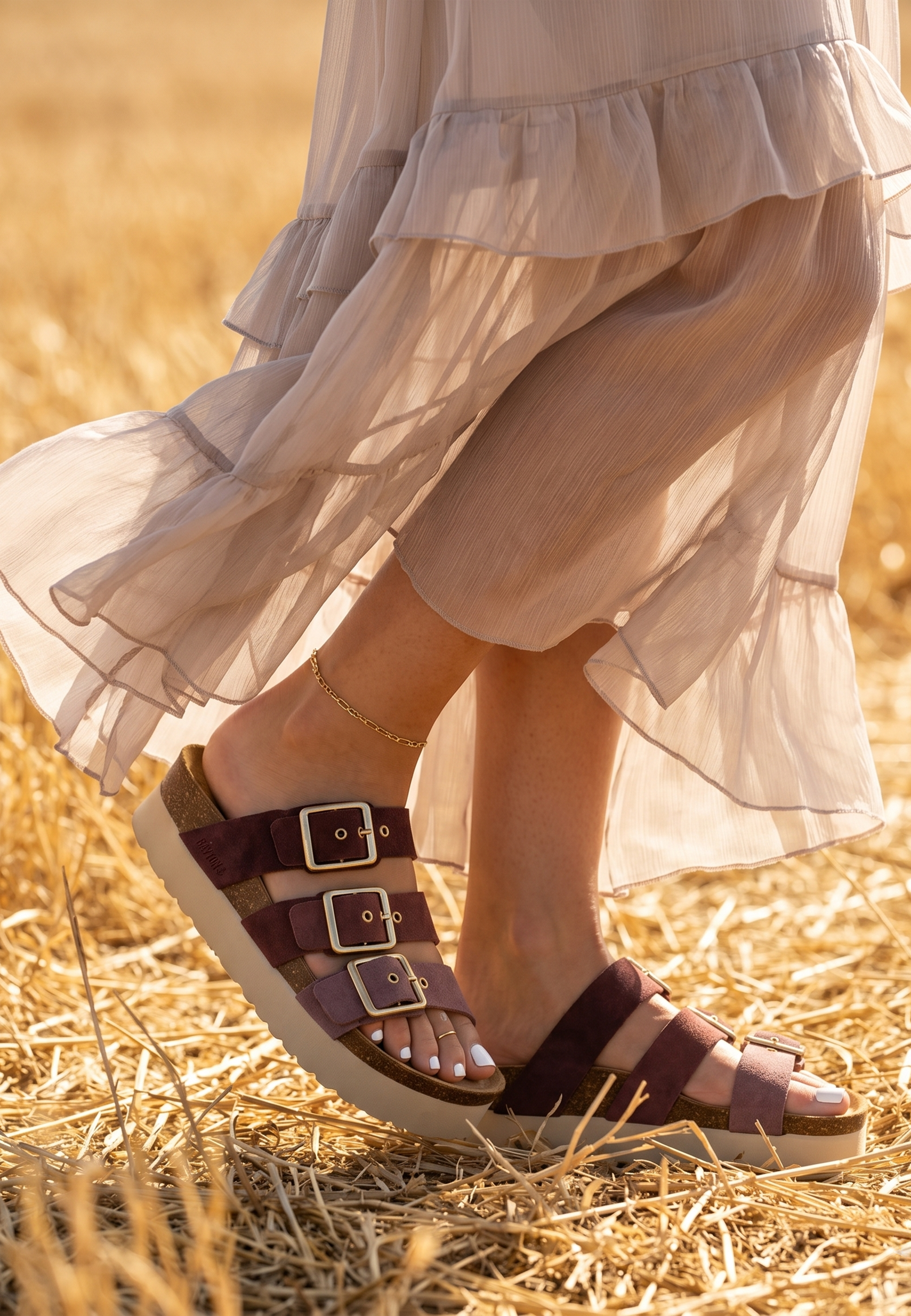 Sandales Castelo Multicouleur à Plateforme en cuir Suédé