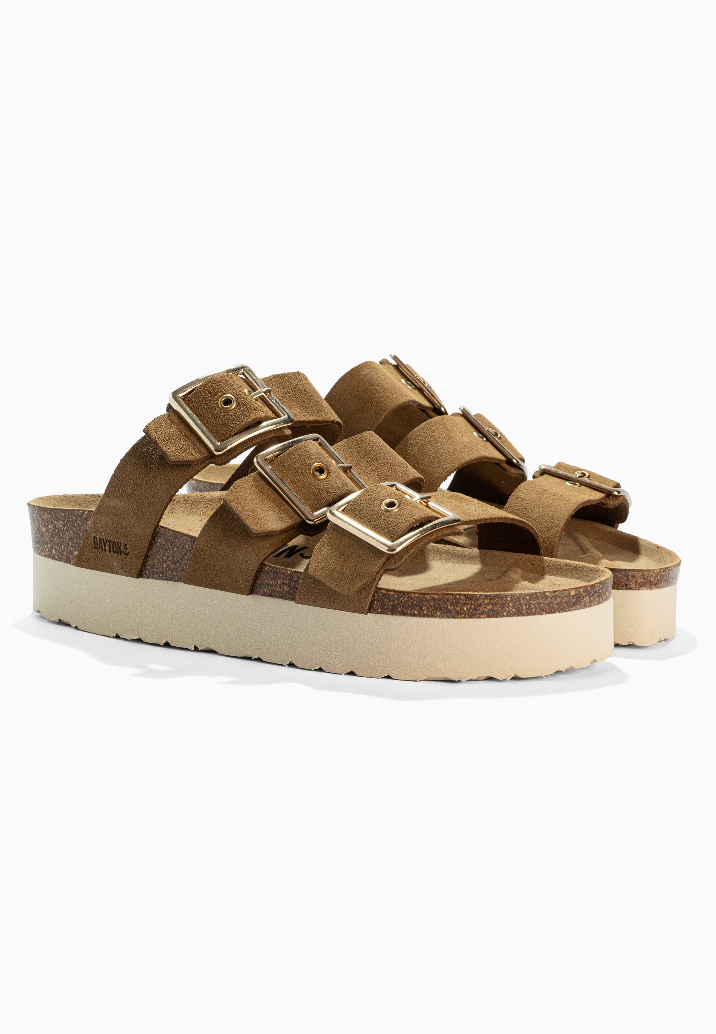Sandales Castelo Camel à Plateforme en cuir Suédé