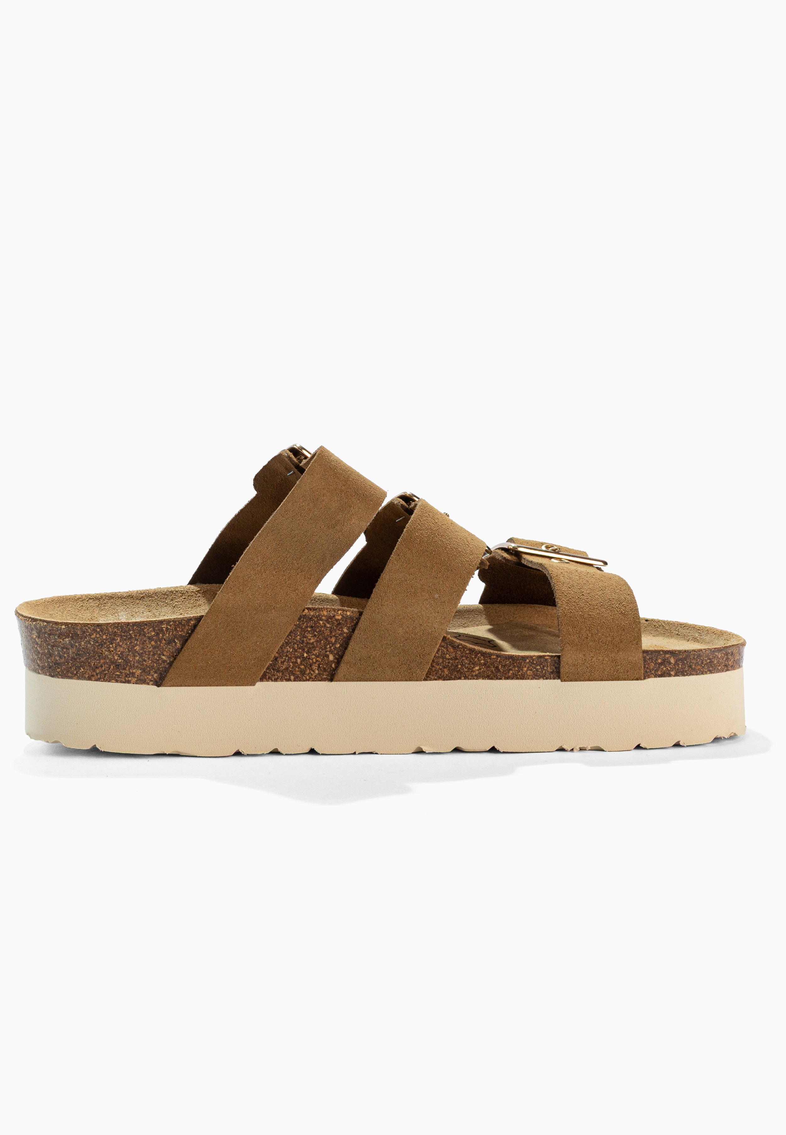 Sandales Castelo Camel à Plateforme en cuir Suédé