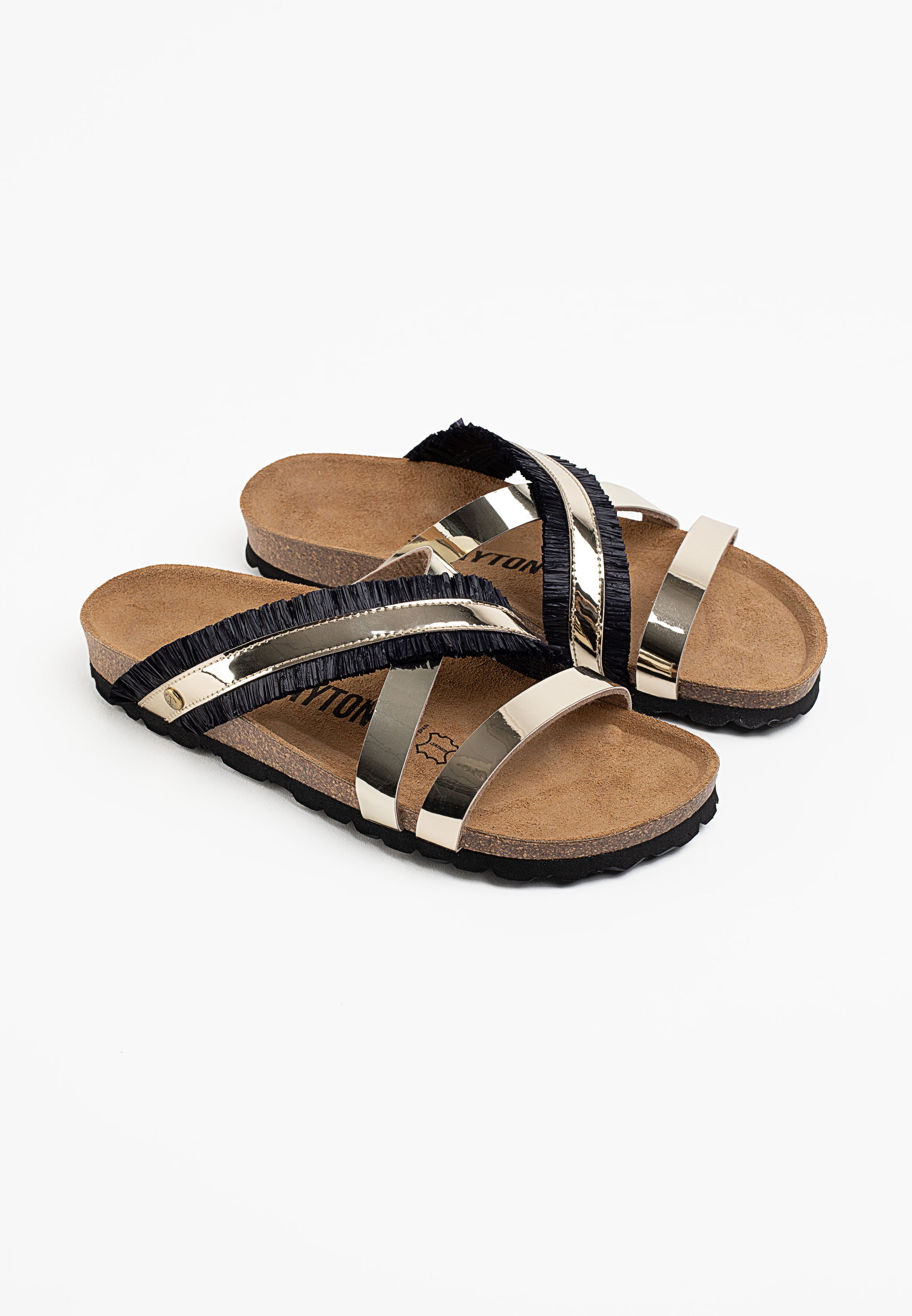 Sandales Reine Noir et Or