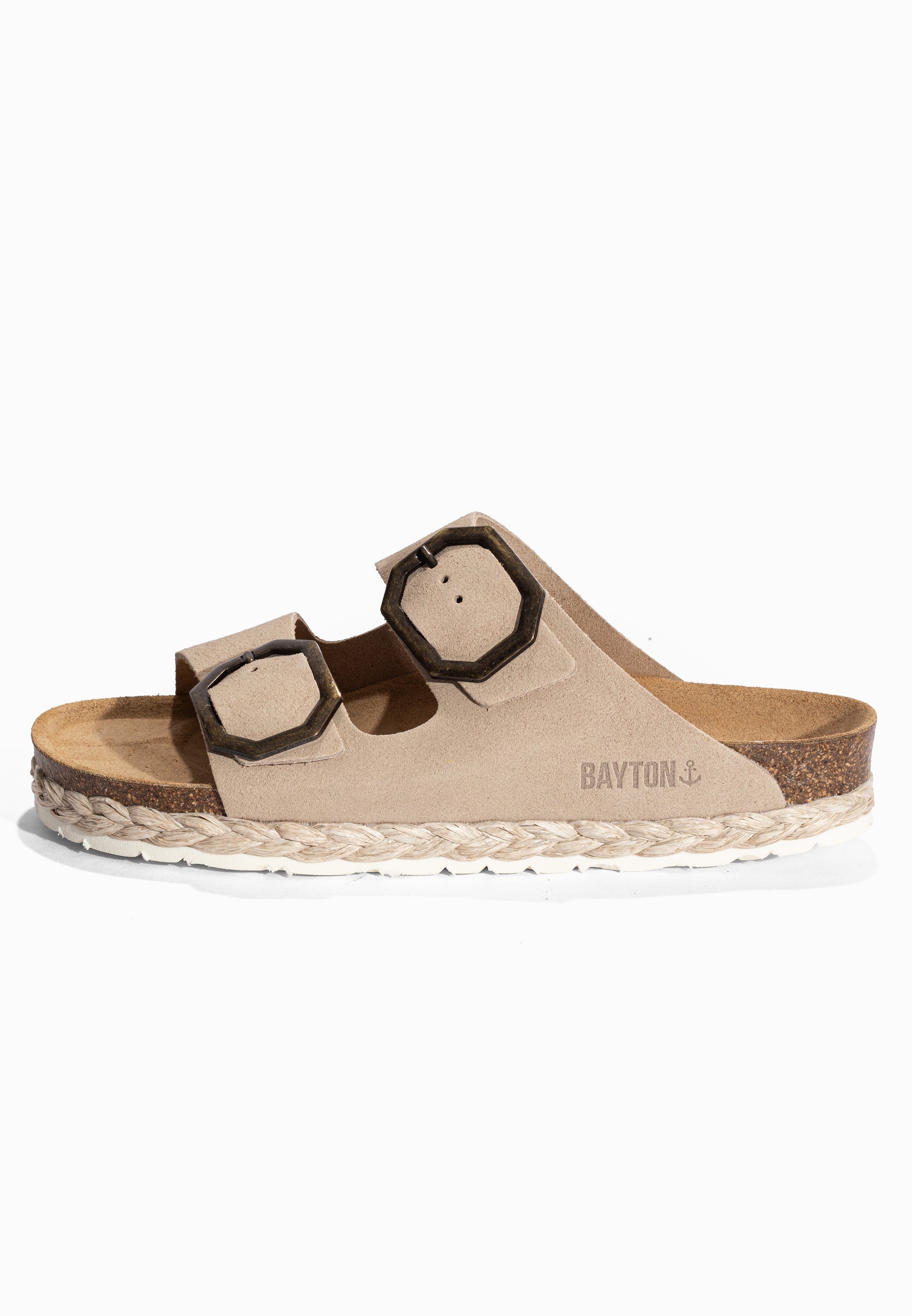 Sandales 2 Brides Benalla Beige en Cuir Suédé