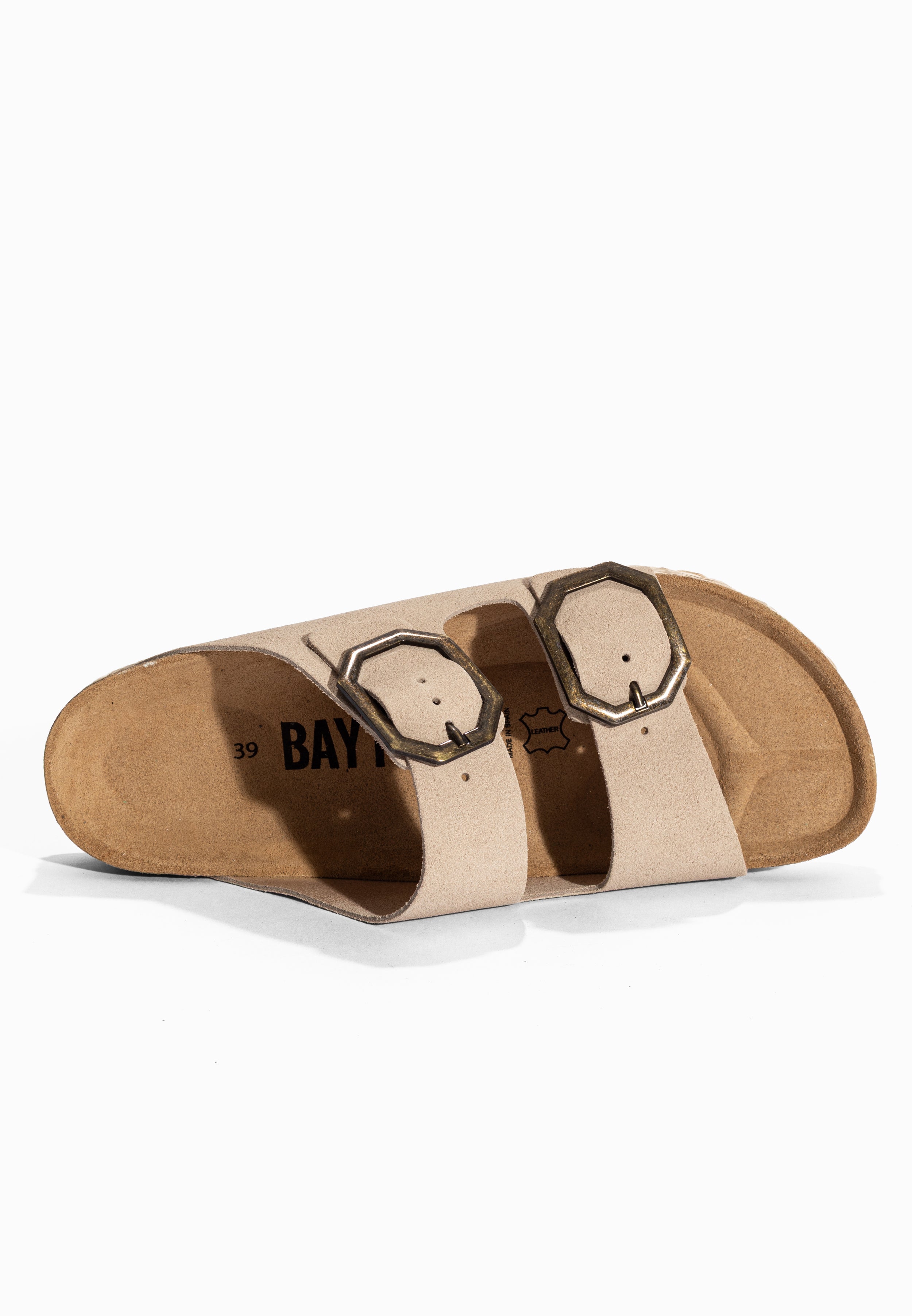Sandales 2 Brides Benalla Beige en Cuir Suédé