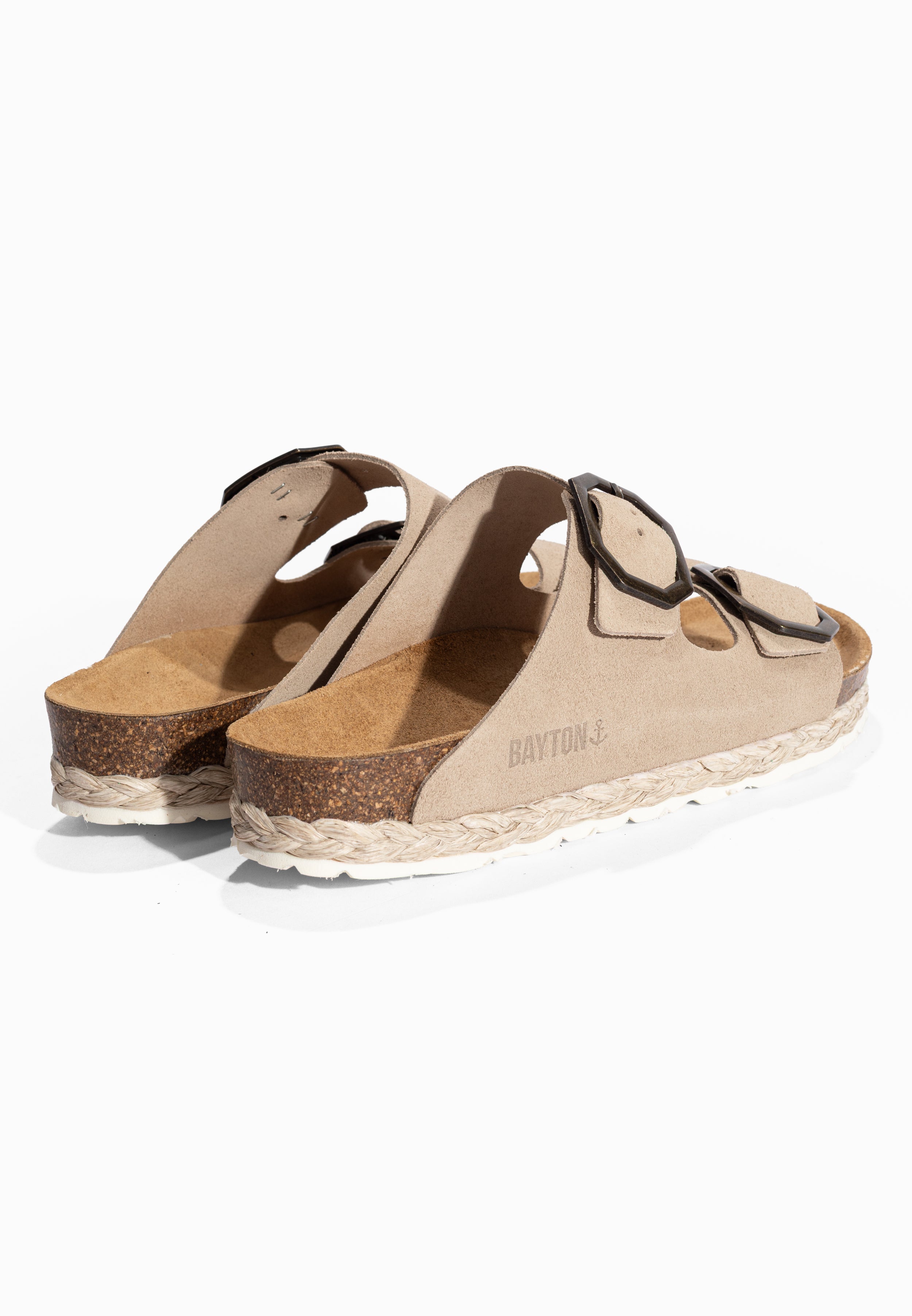 Sandales 2 Brides Benalla Beige en Cuir Suédé