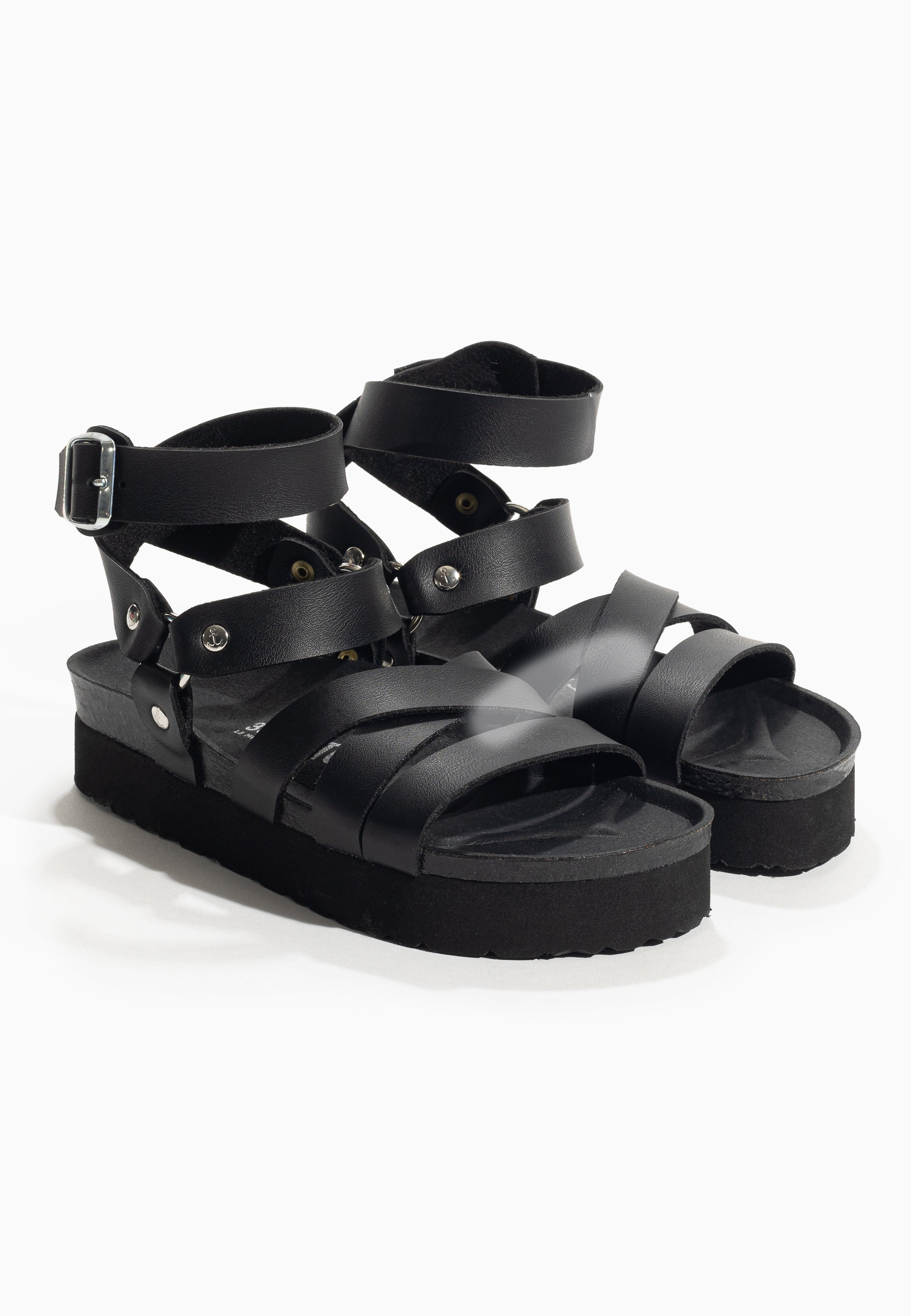Sandales Haring Noir à Plateforme