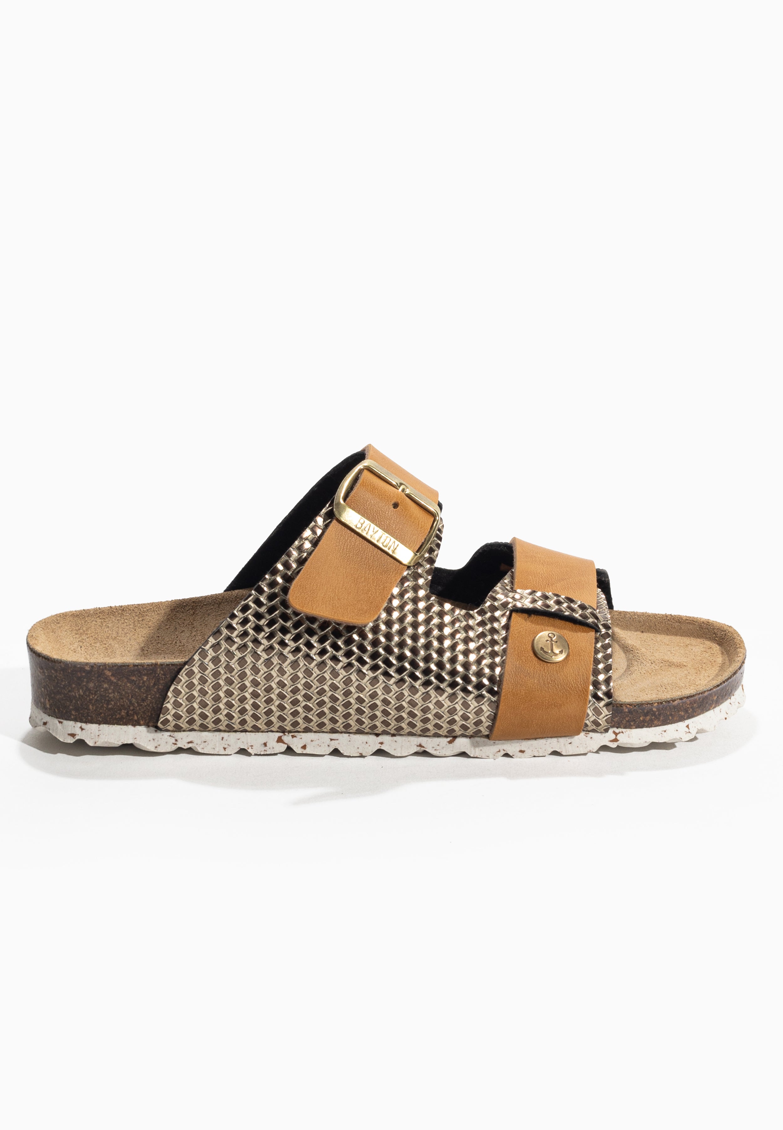 Sandales Narnia Camel et Dorées 2 Brides