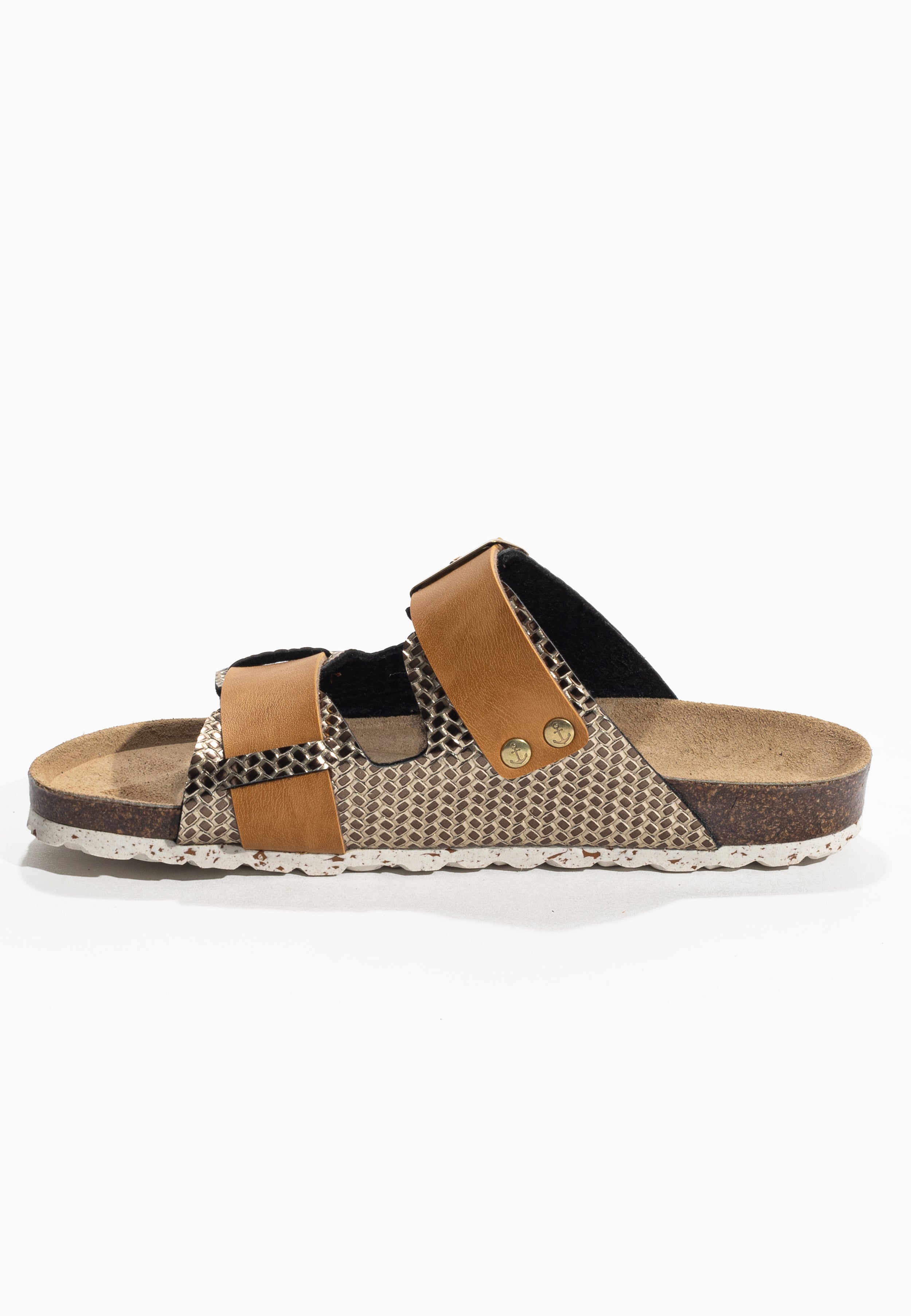 Sandales Narnia Camel et Dorées 2 Brides