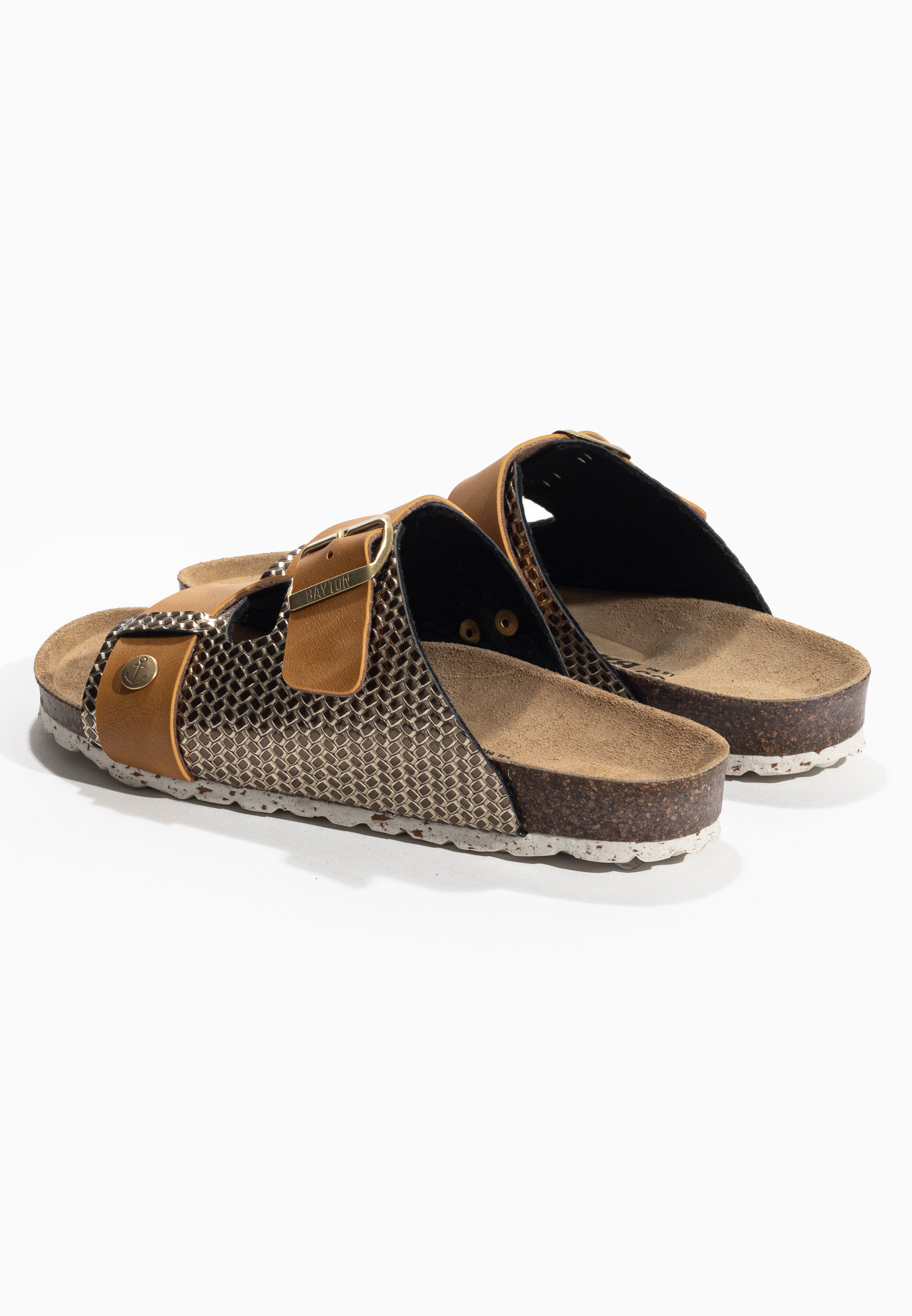 Sandales Narnia Camel et Dorées 2 Brides