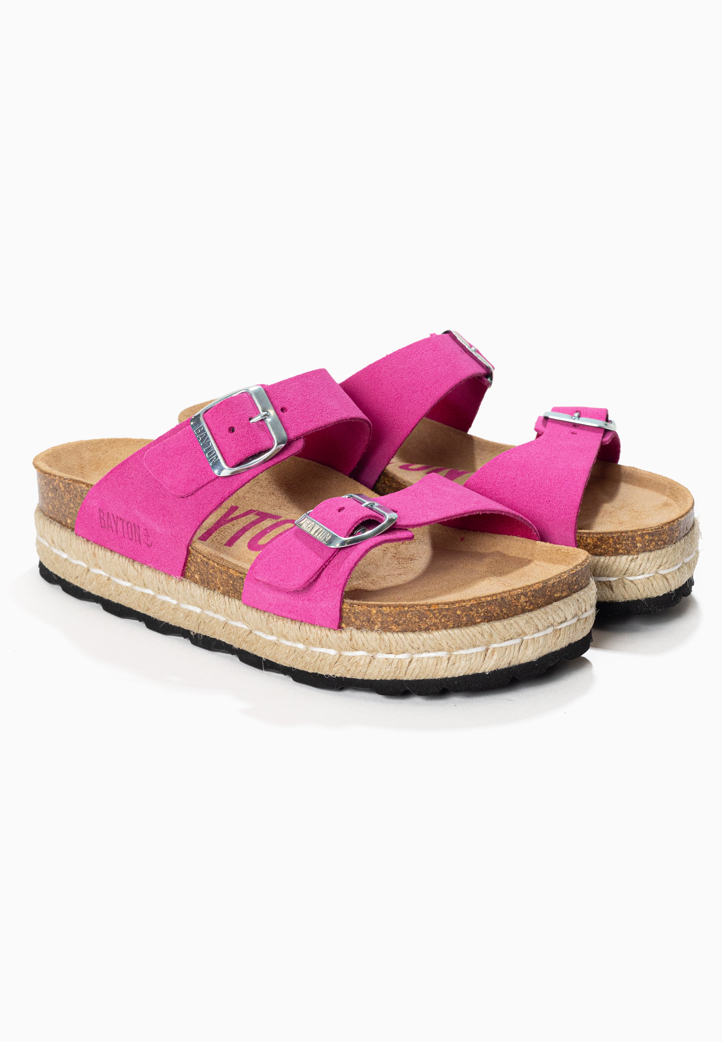 Sandales Aline Rose à Plateforme en cuir Suédé
