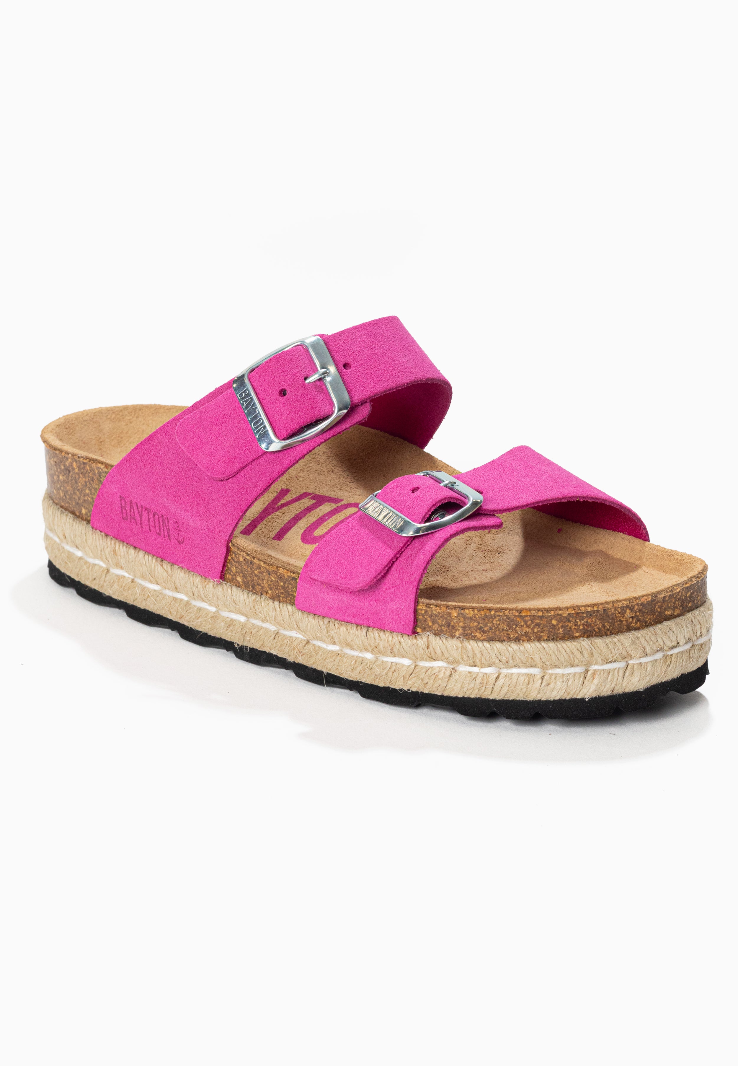 Sandales Aline Rose à Plateforme en cuir Suédé