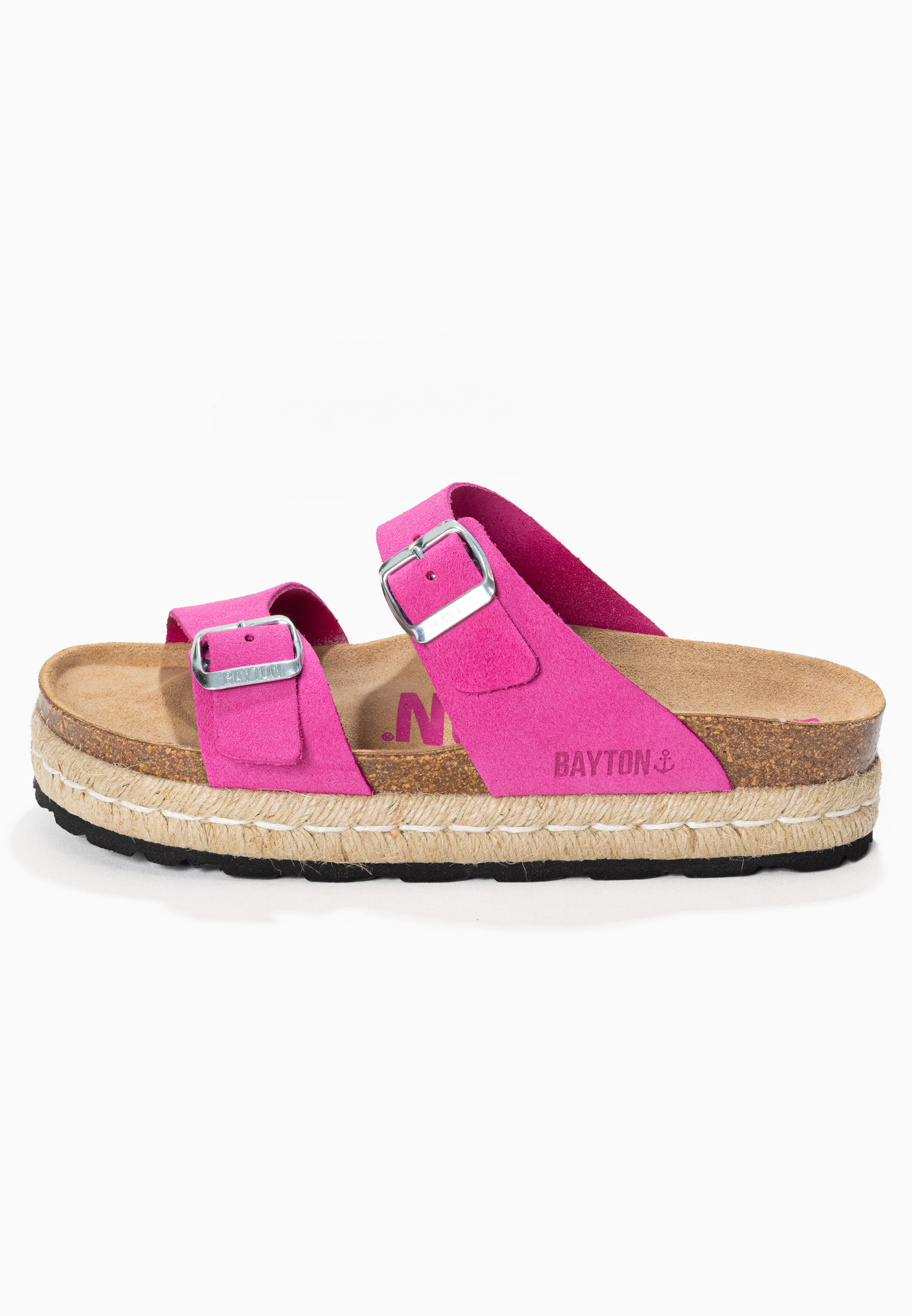 Sandales Aline Rose à Plateforme en cuir Suédé