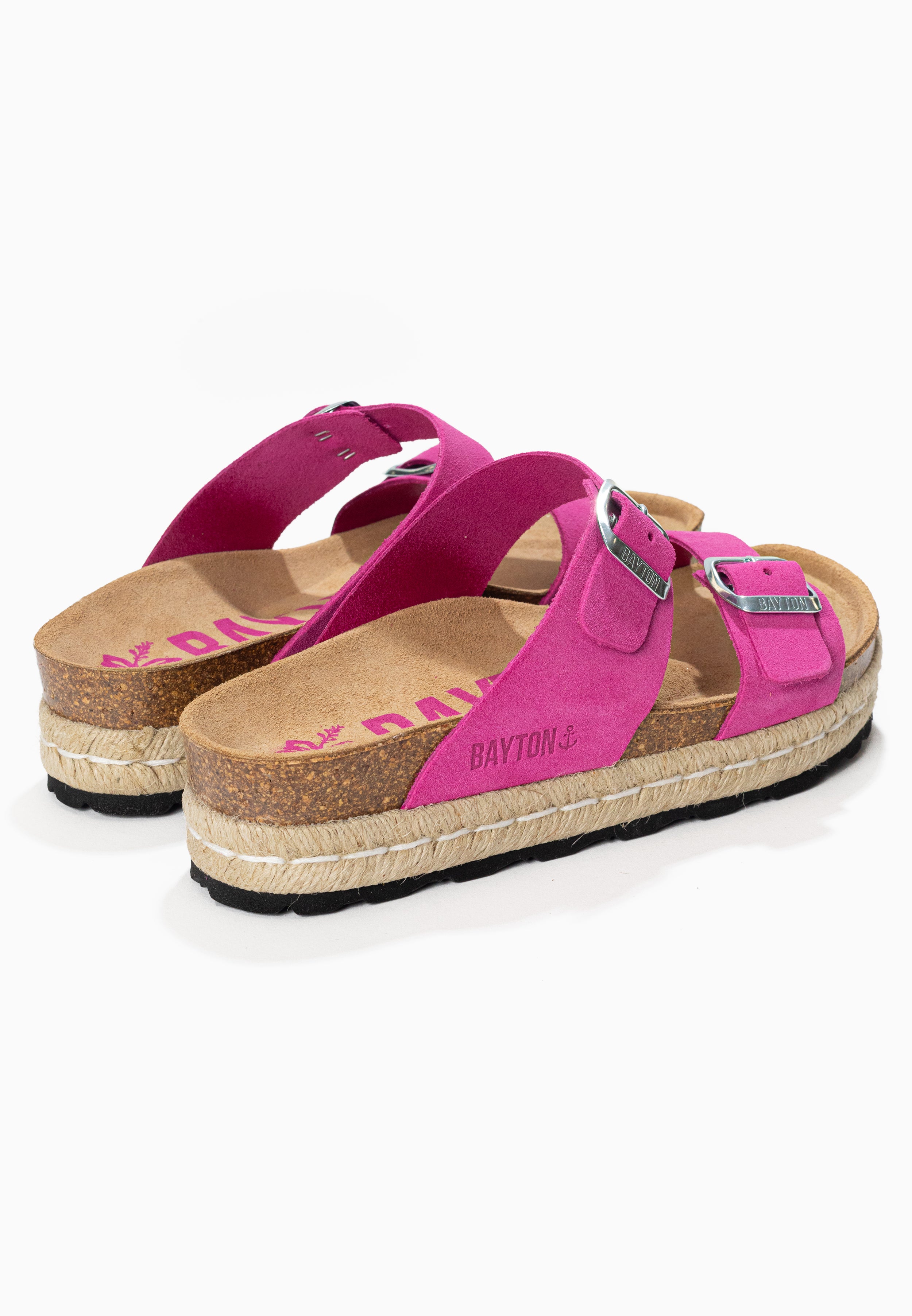 Sandales Aline Rose à Plateforme en cuir Suédé
