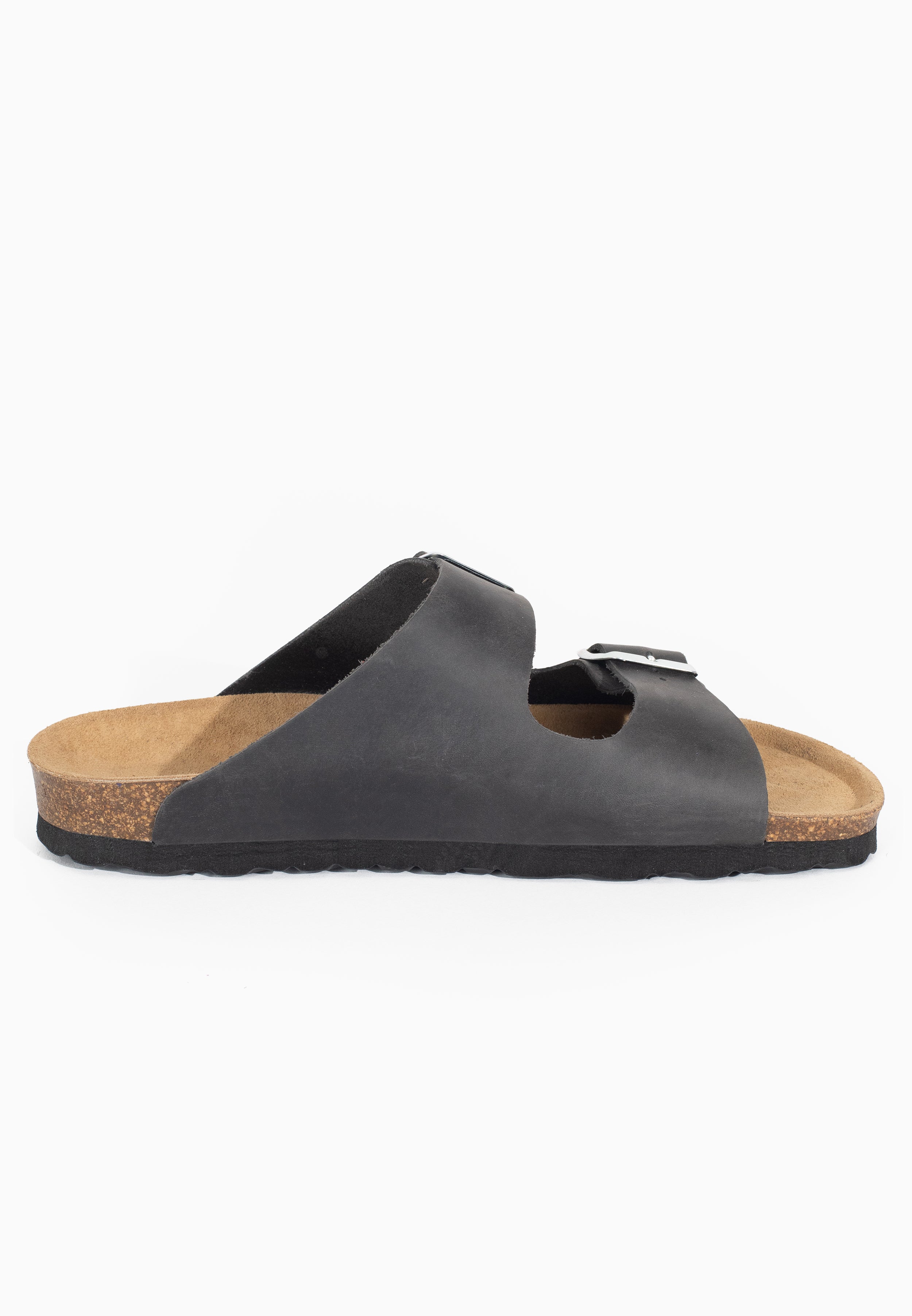 Sandales 2 Brides Atlas Anthracite en cuir huilée