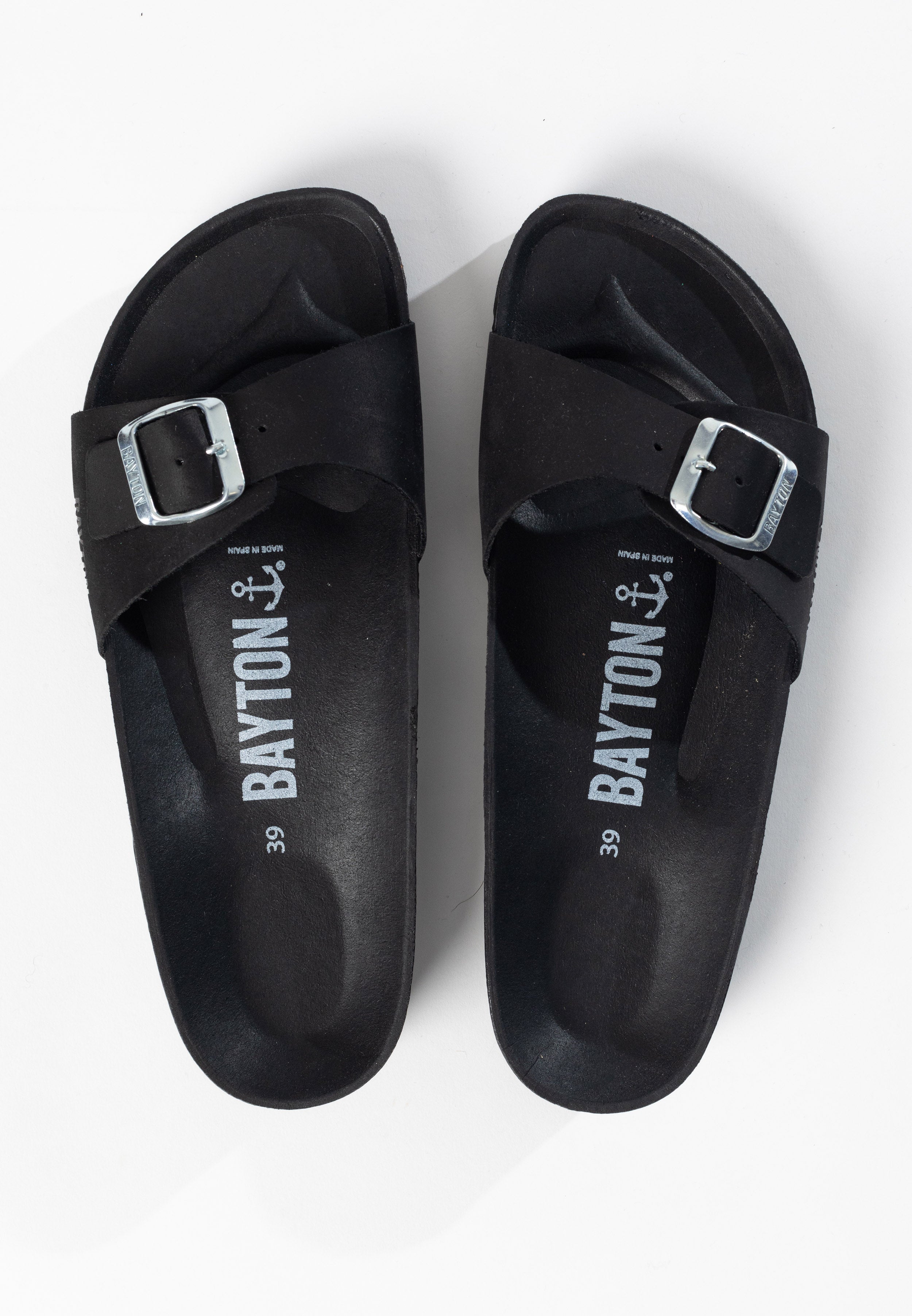 Zephyr Black 100% Leather 1 Strap Sandals