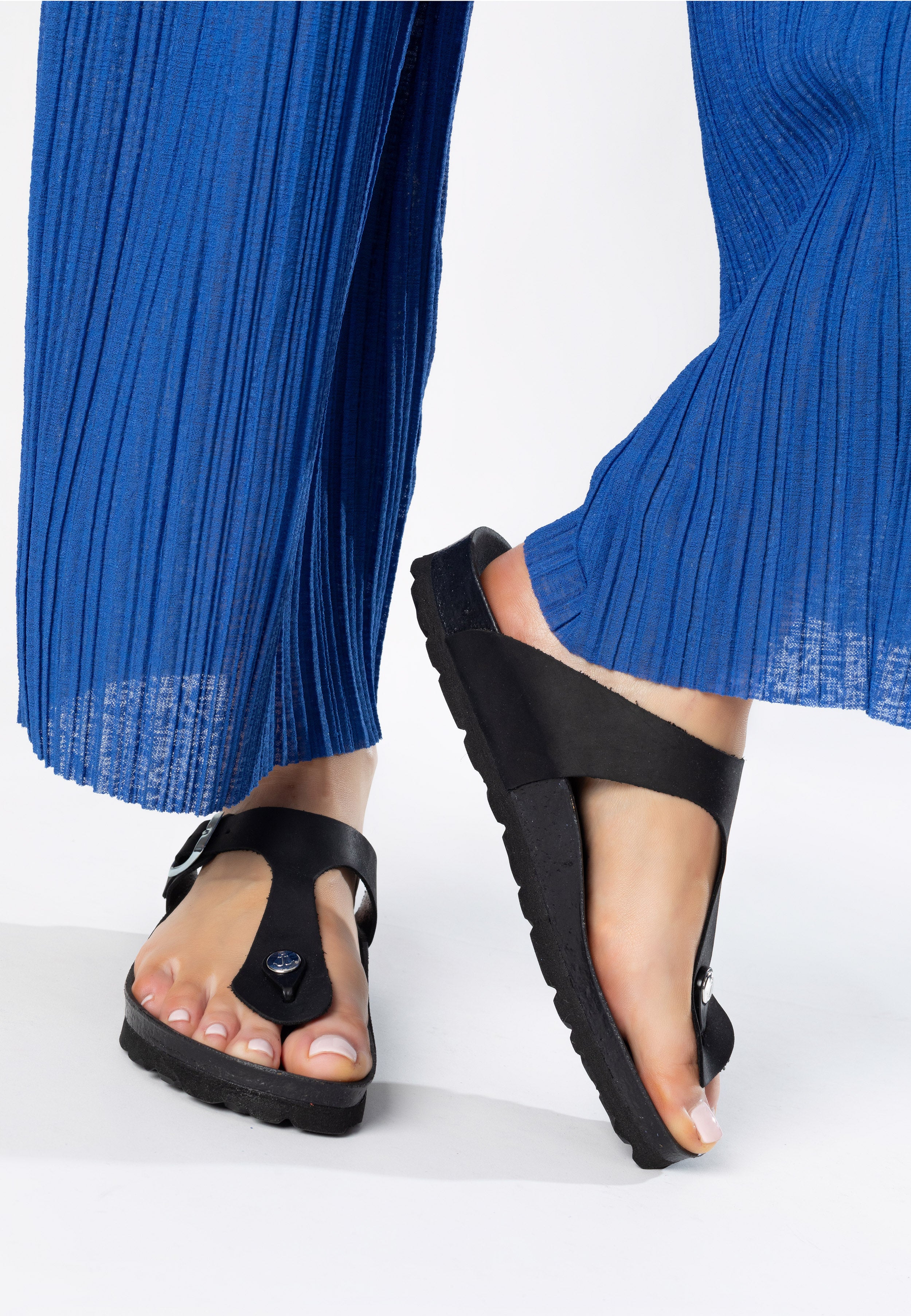 Sandales Mercure Noir Microfibre à Entre-Doigts