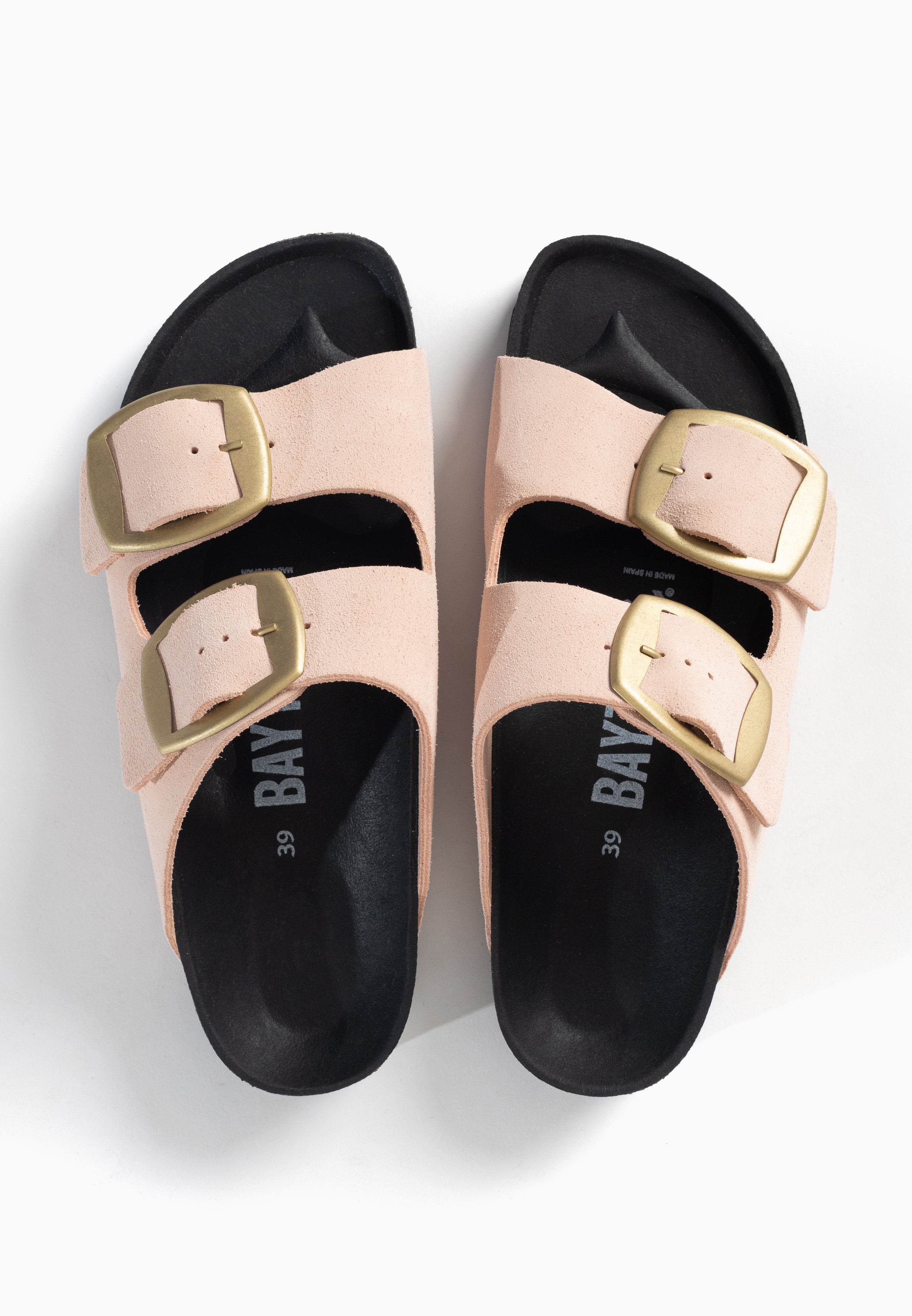 Sandales 2 Brides Alicante Nude en Cuir Suédé